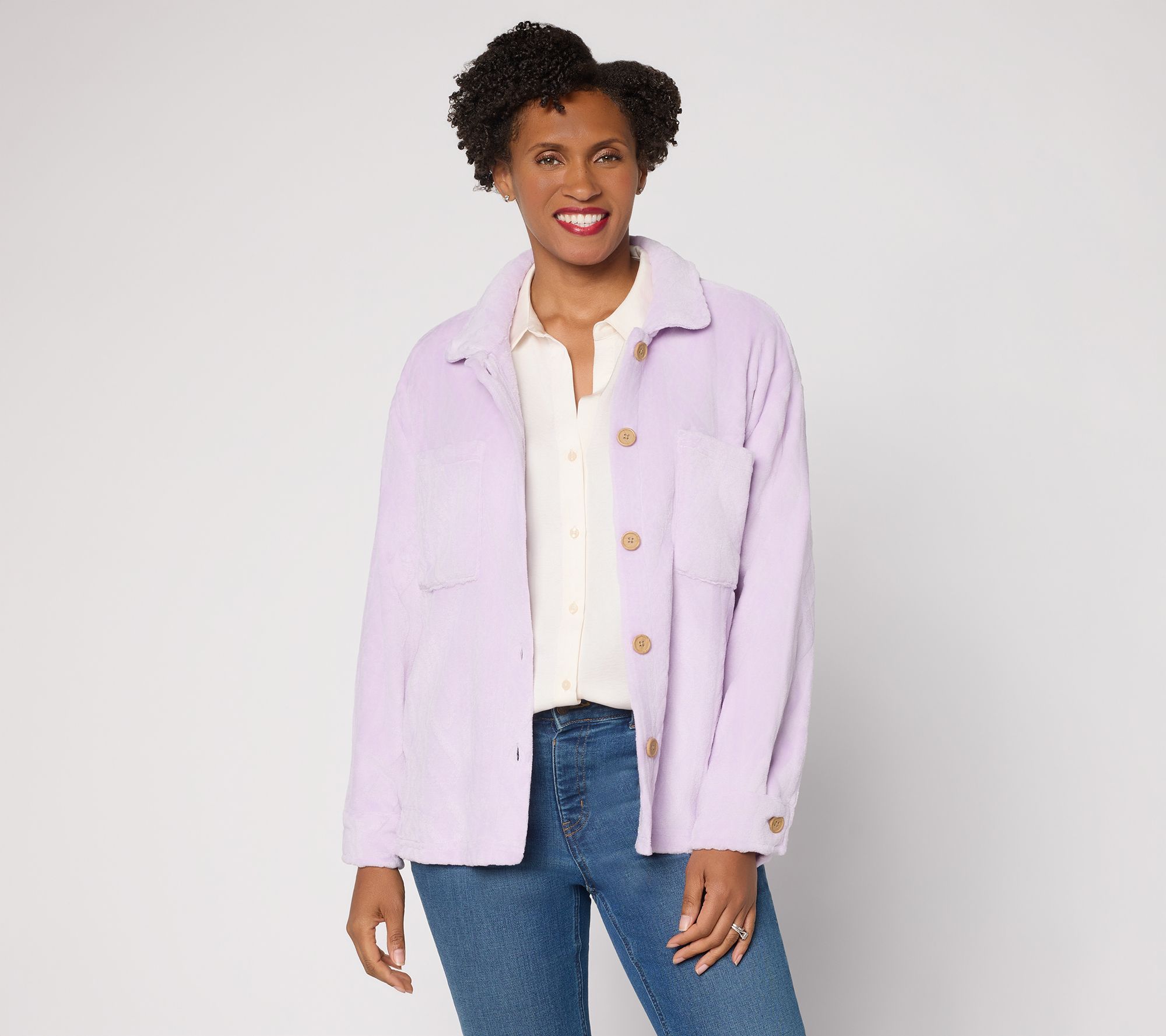 MUK LUKS Cable Fleece Lounge Shacket