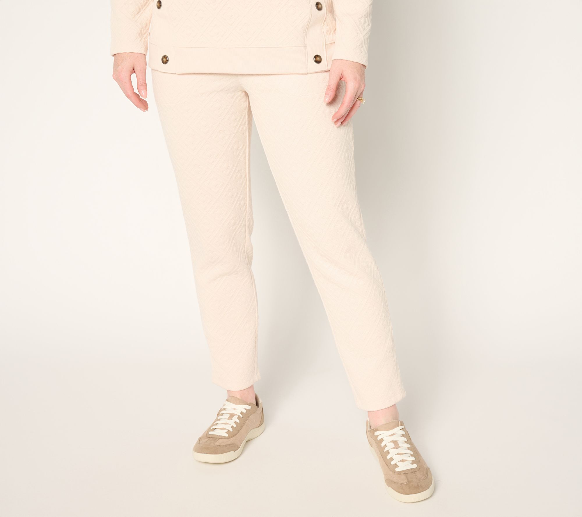 Denim & Co. Active Petite Patterned Jacquard Ankle Pants