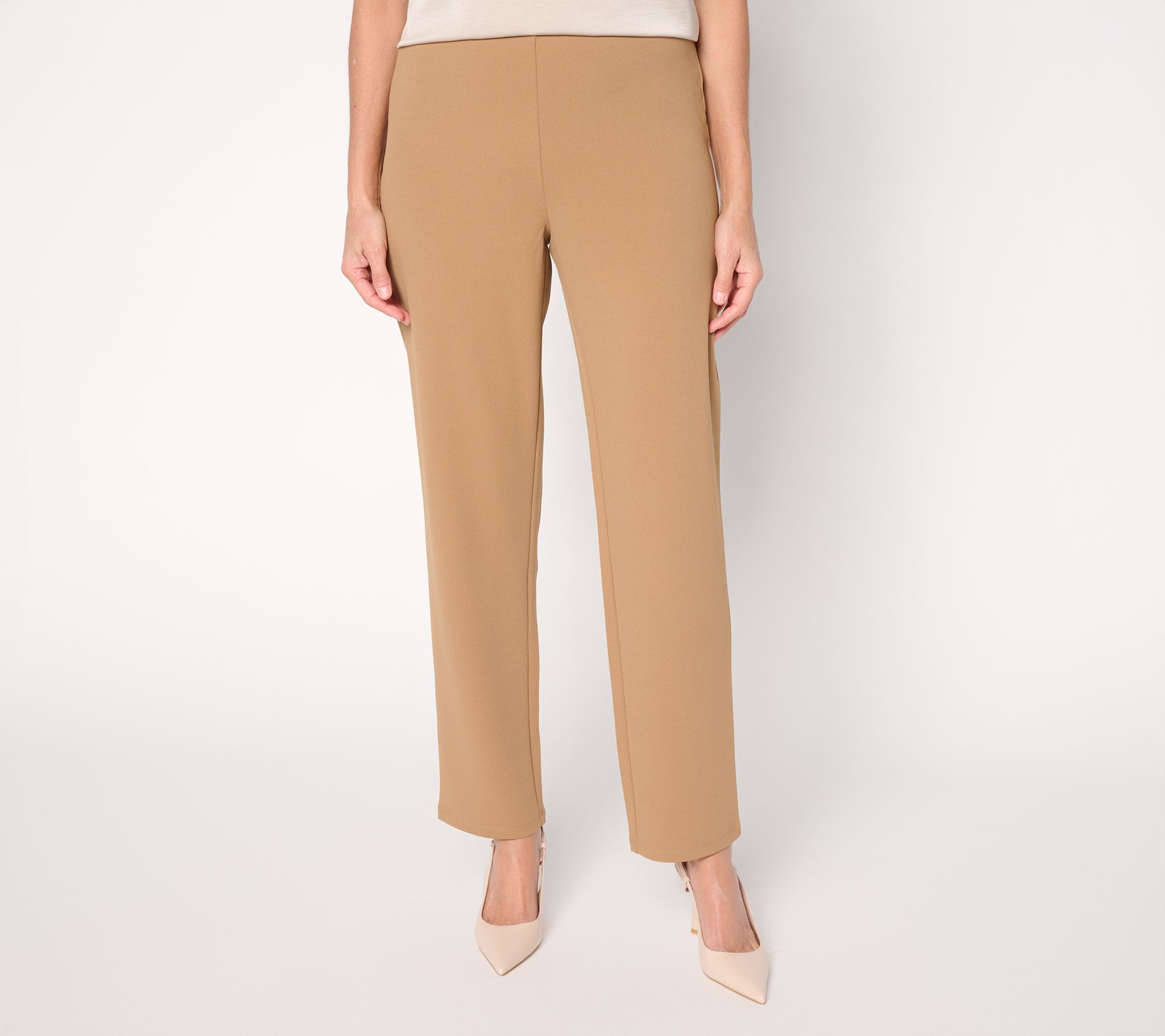 Dennis Basso Petite Luex Crepe Hollywood High Waist Slim Leg Pant