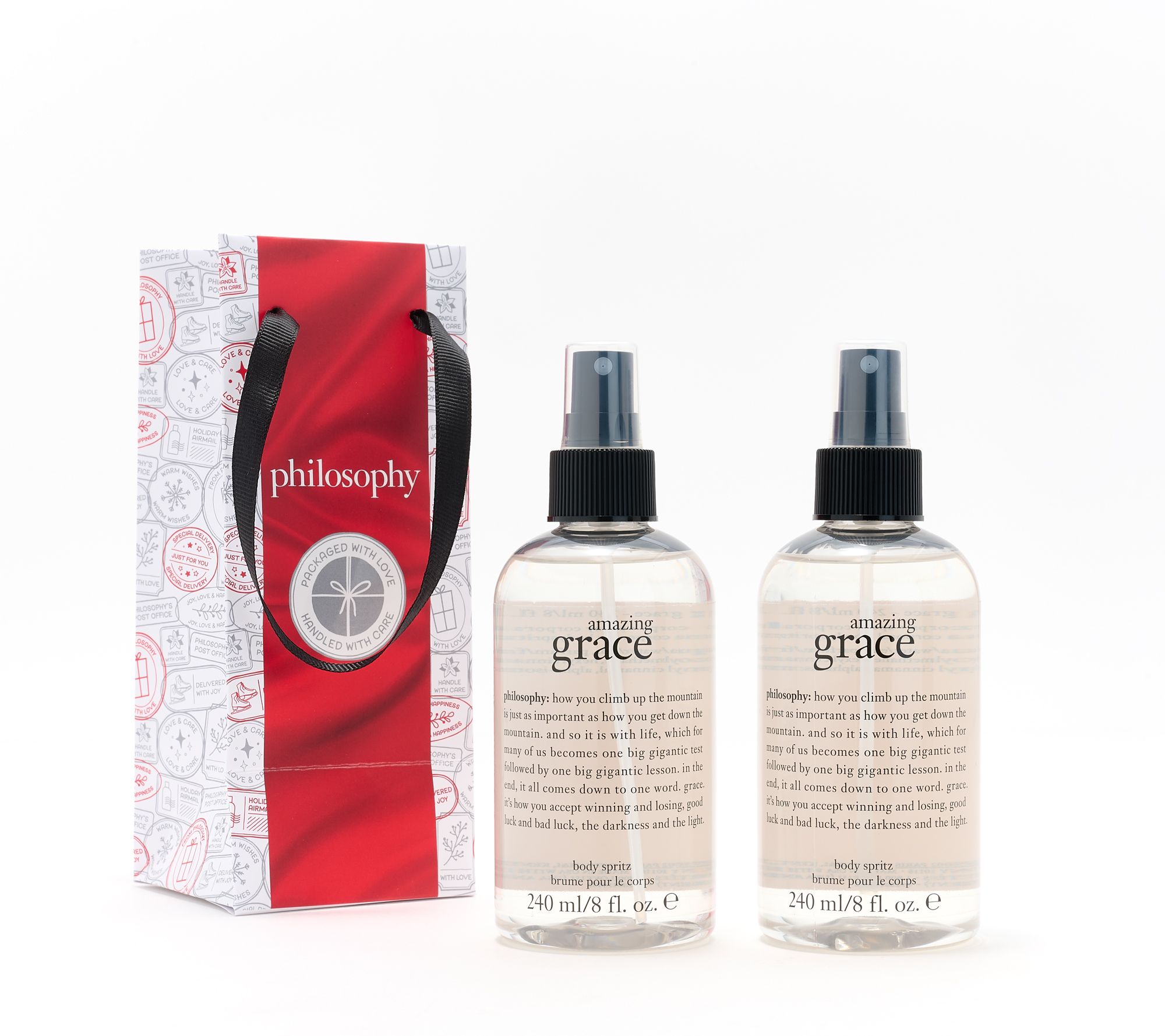philosophy grace hydrating body spritz 8oz duo w/ gift bag