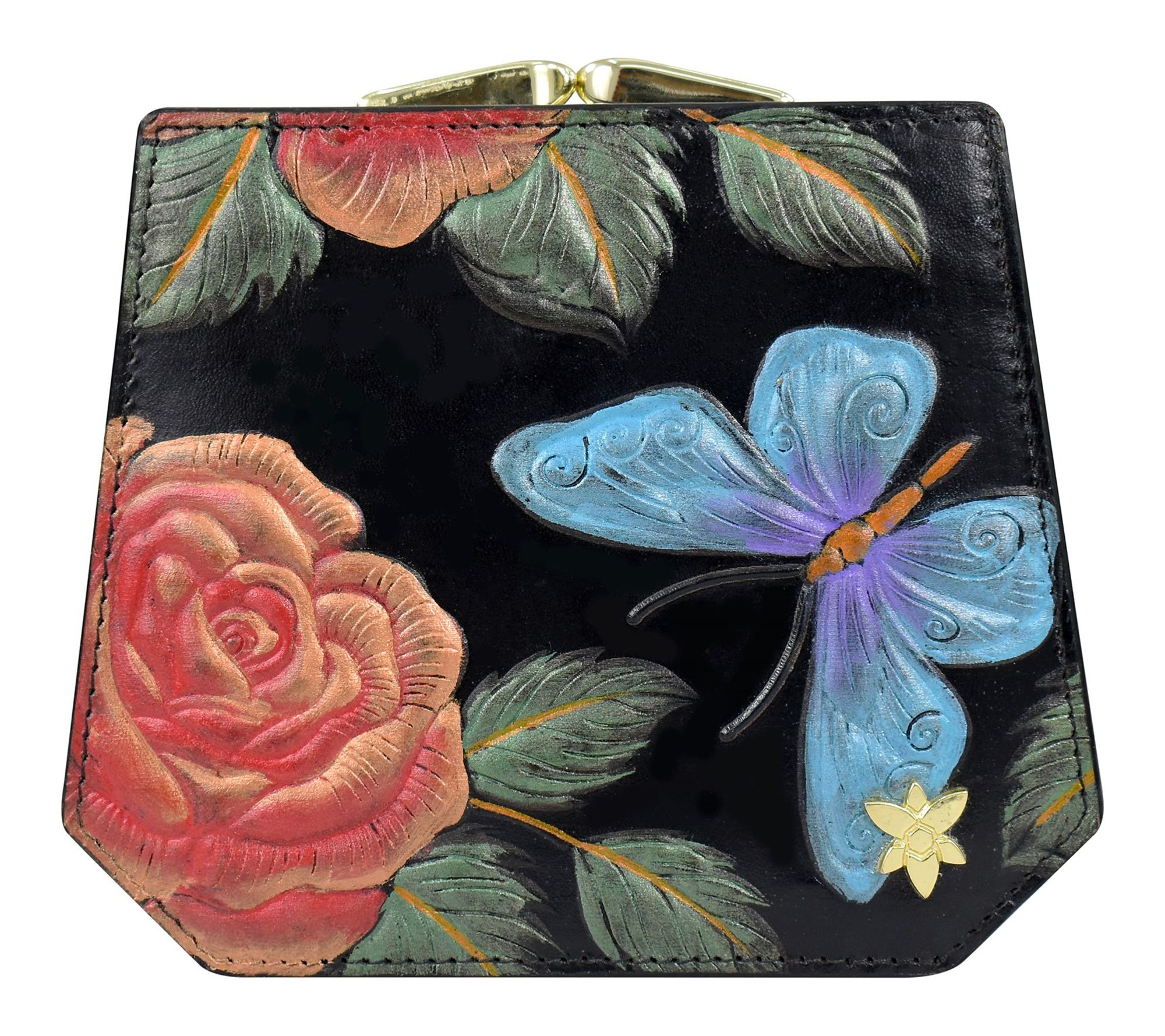 Anuschka Painted Leather French Clasp Wallet