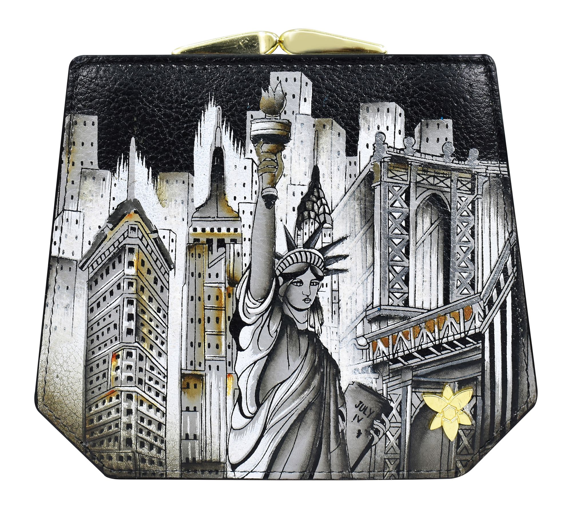 Anuschka Painted Leather French Clasp Wallet