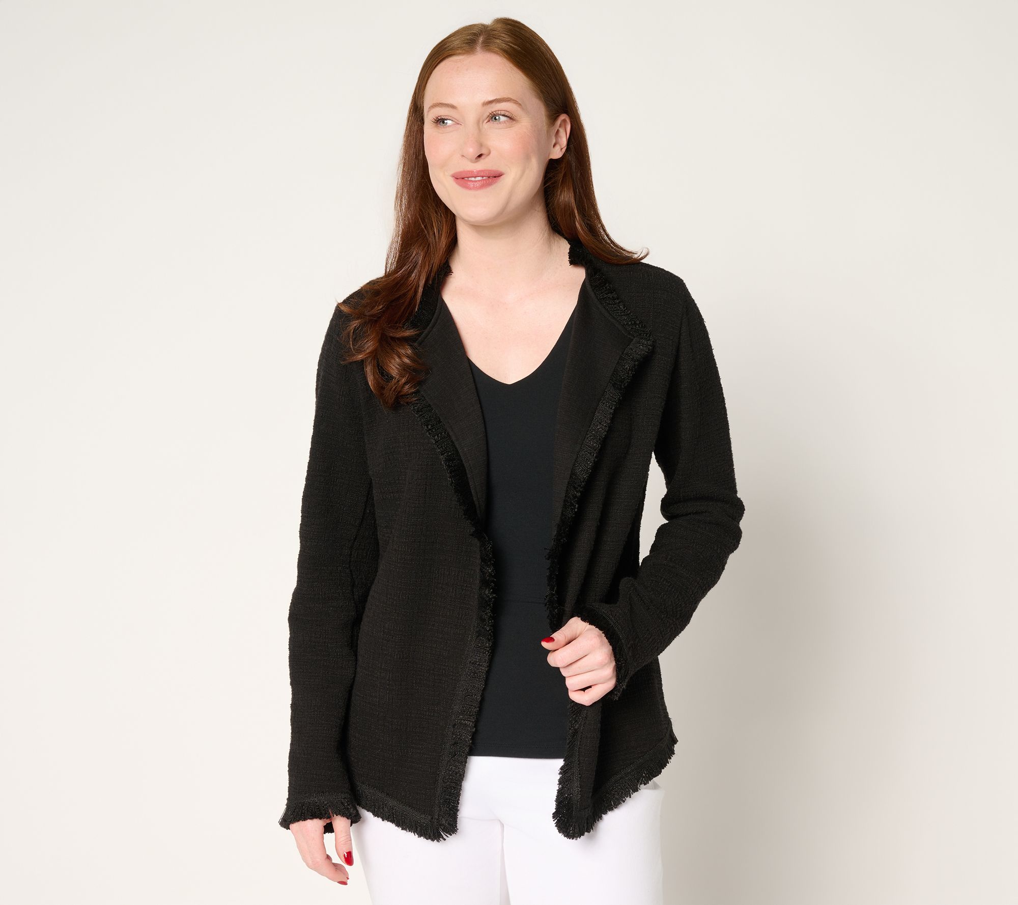 "As Is" Belle by Kim Gravel Fringe Benefit Tweed Jacket