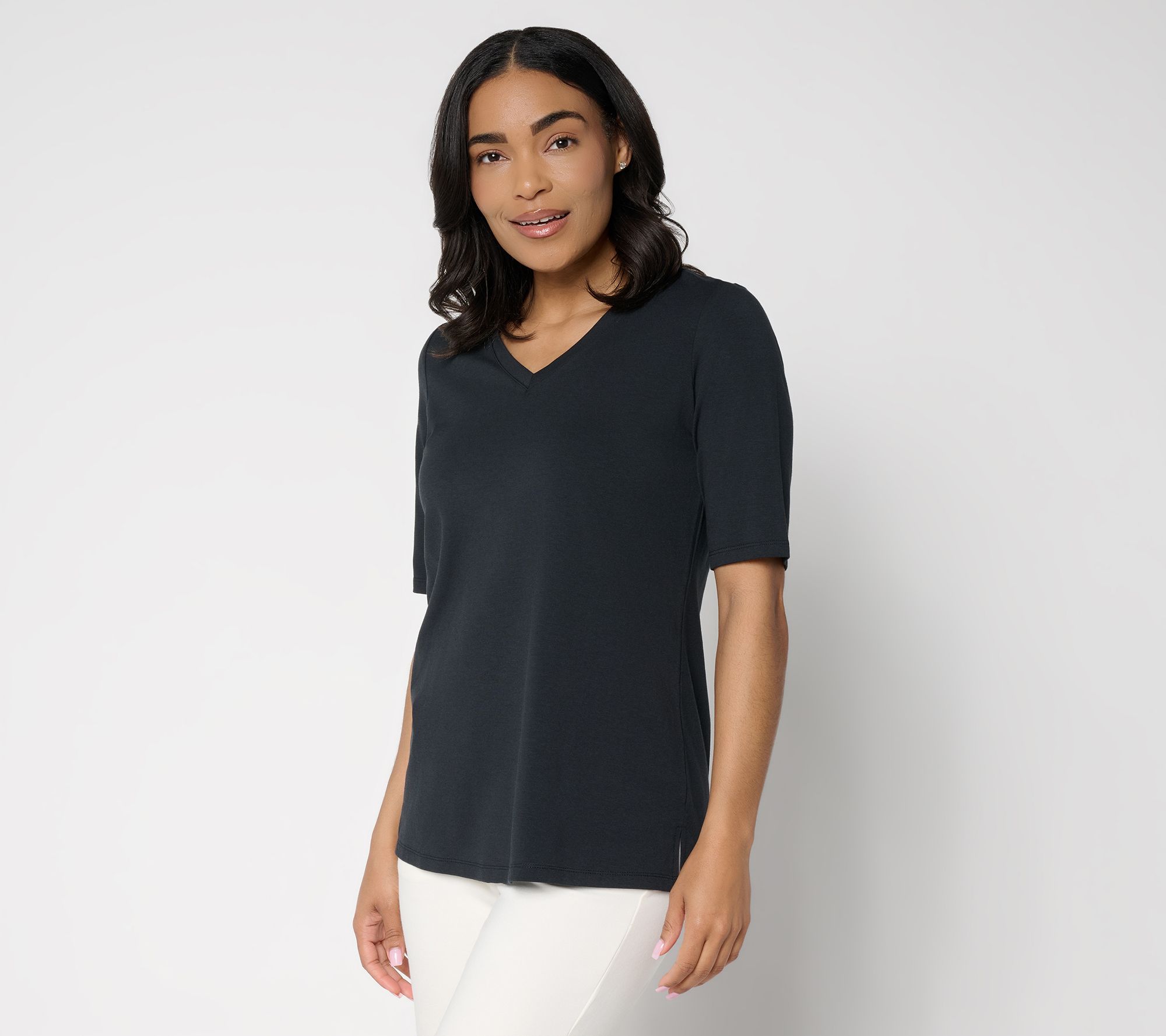 Belle Beach by Kim Gravel Primabelle Knit Bahama Breeze V-Neck Top