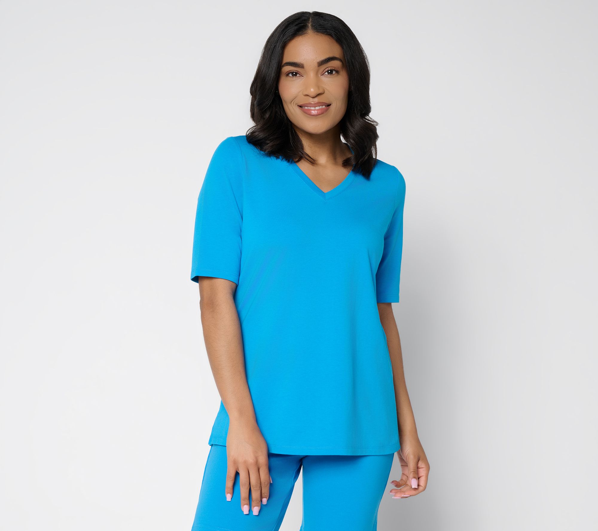 Belle Beach by Kim Gravel Primabelle Knit Bahama Breeze V-Neck Top