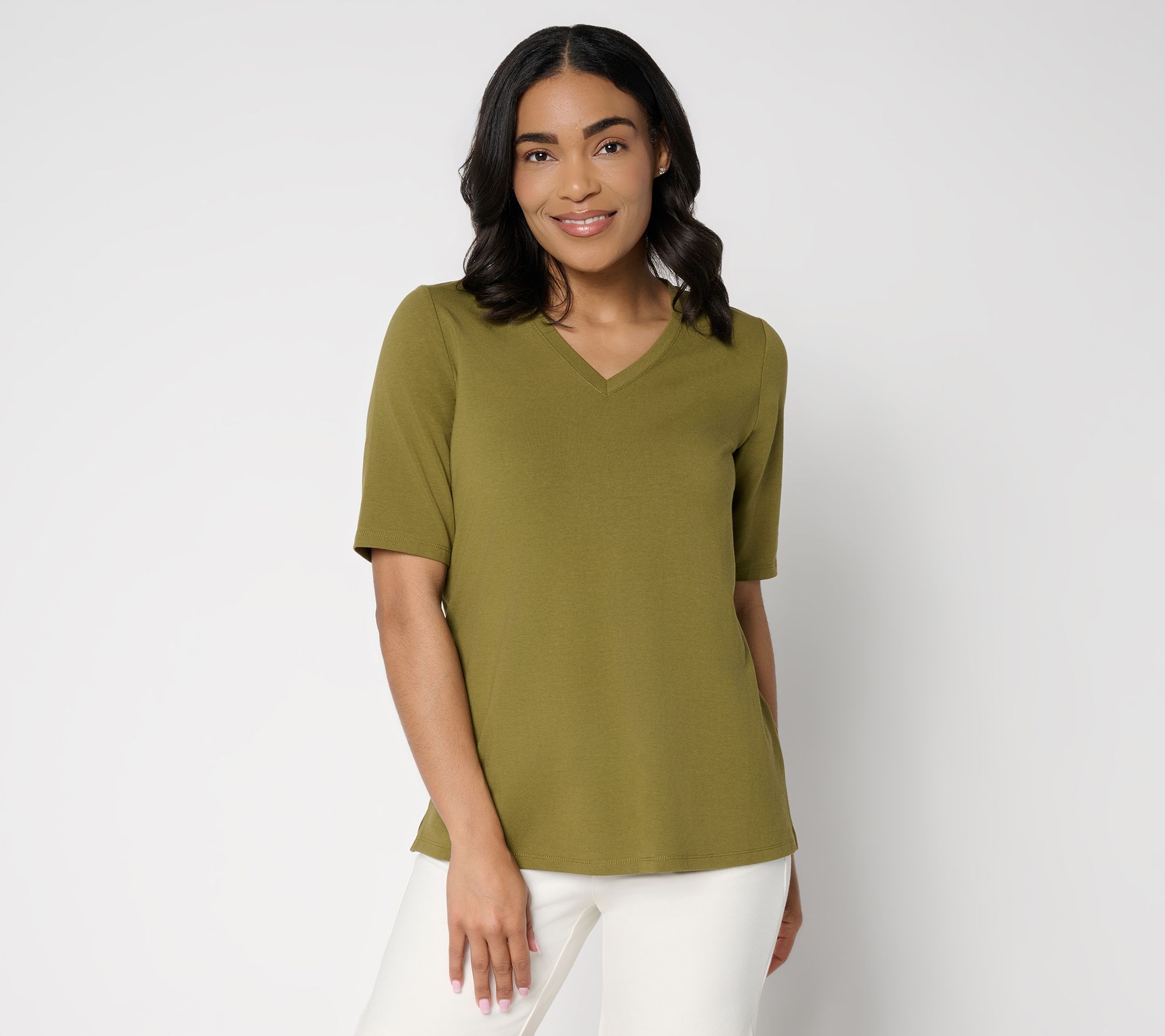Belle Beach by Kim Gravel Primabelle Knit Bahama Breeze V-Neck Top