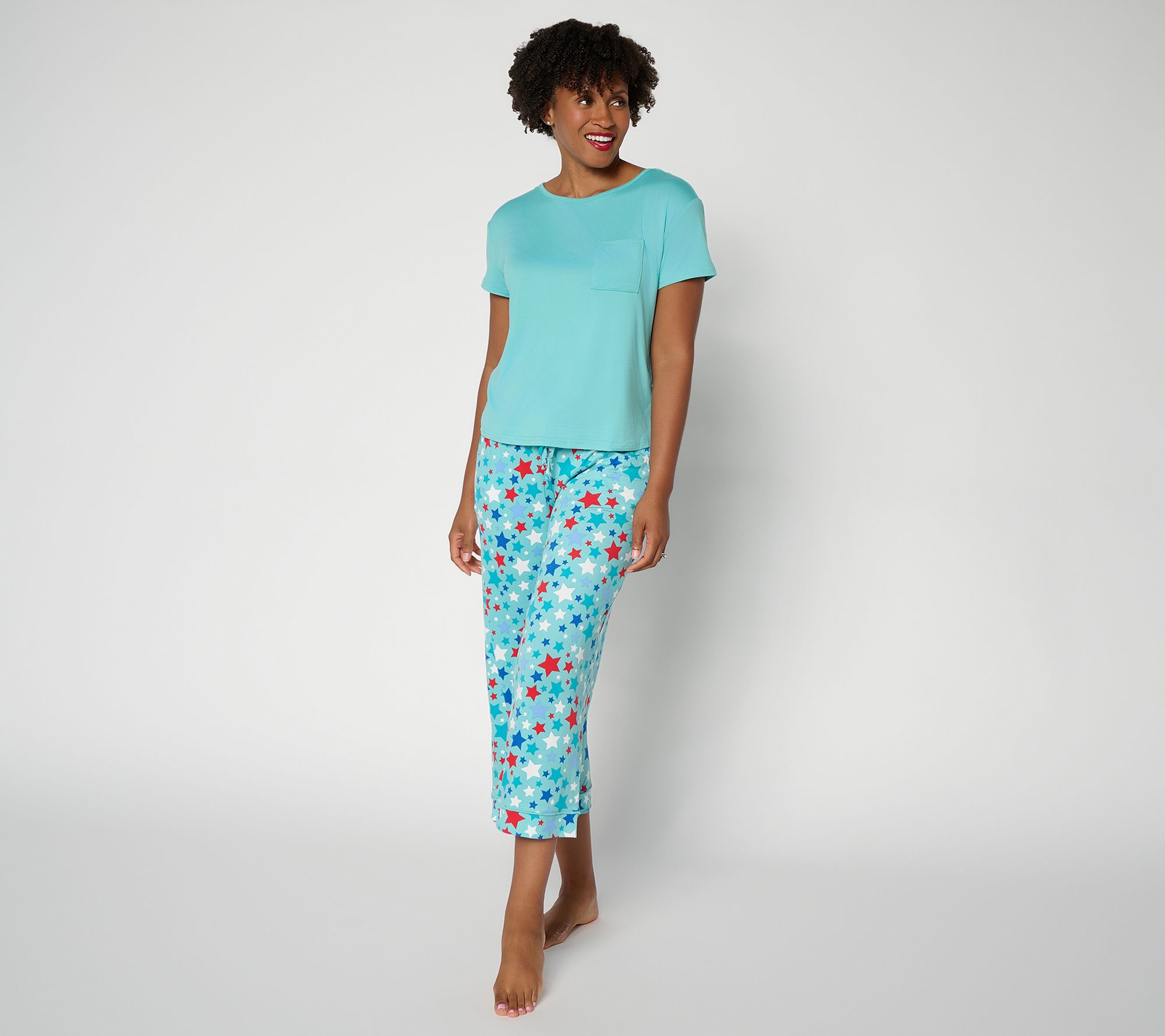 MUK LUKS Cloud Knit Americana Pajama Set