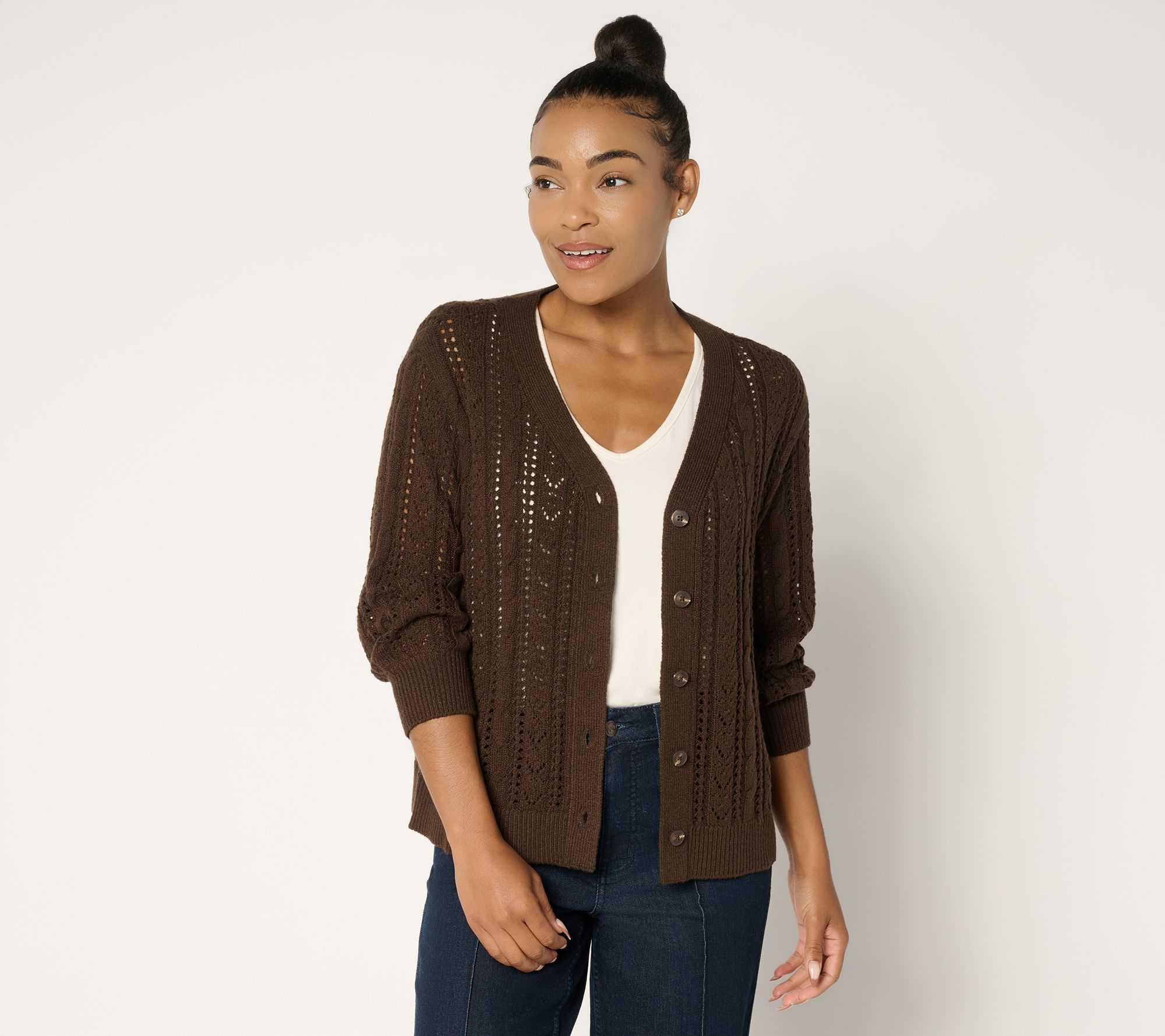 "As Is" Ree by The Pioneer Woman Pointelle Sweater Cardigan