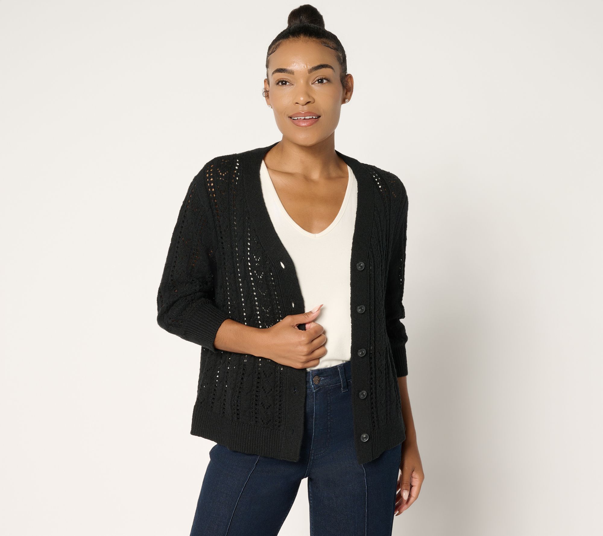 "As Is" Ree by The Pioneer Woman Pointelle Sweater Cardigan