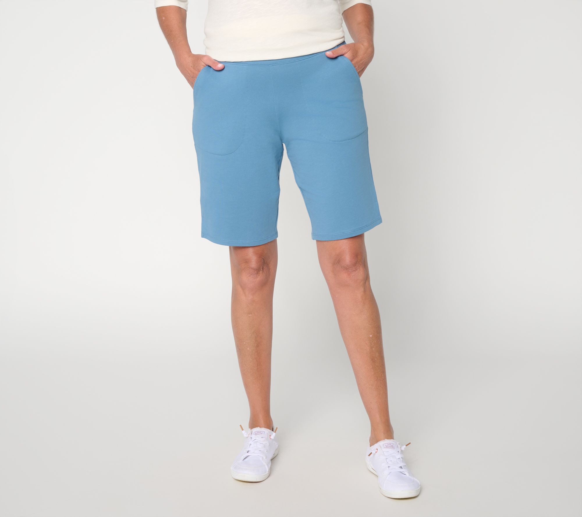  Denim & Co. Petite EasyWear French Terry Bermuda Shorts