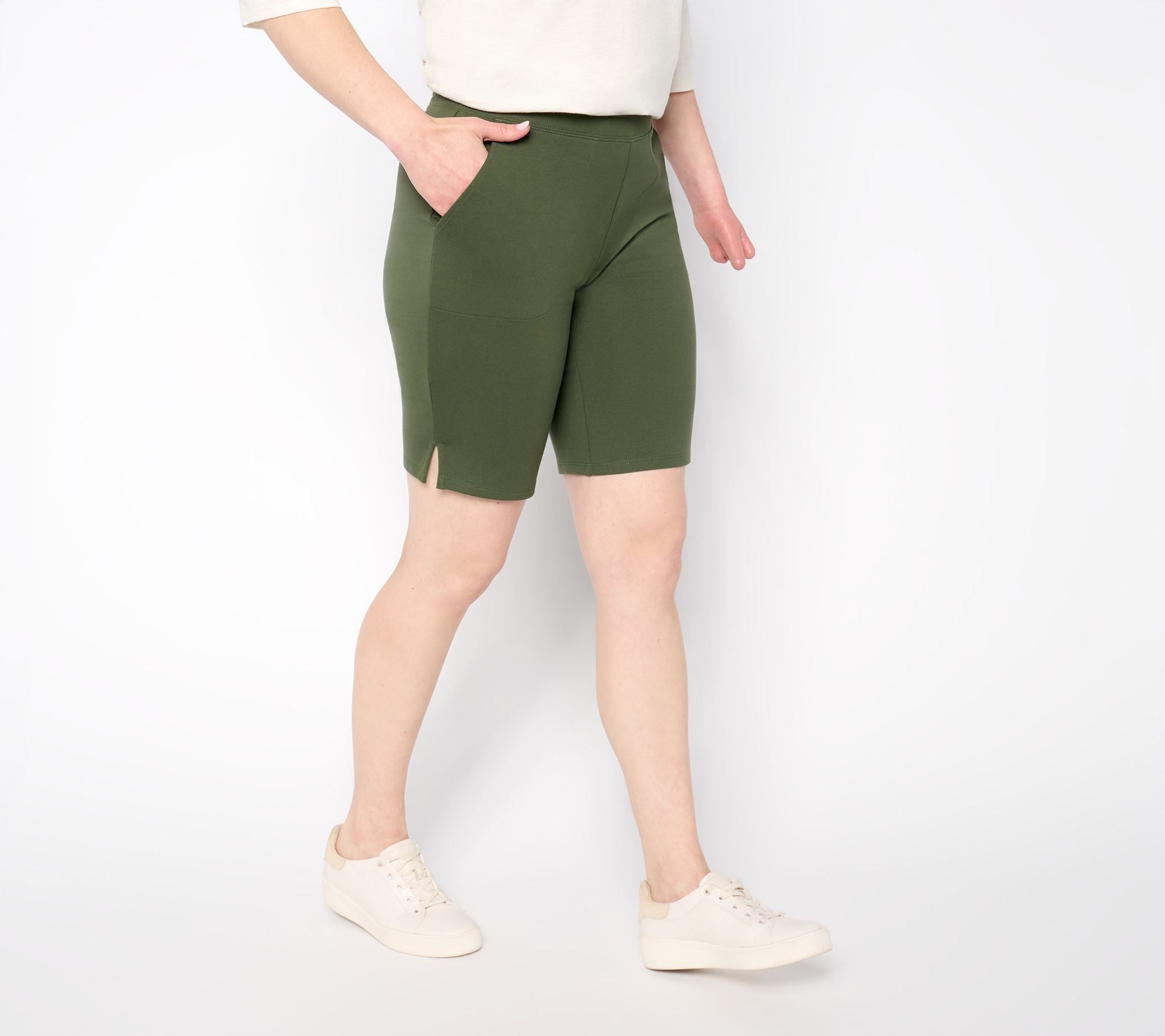 Denim & Co. Petite EasyWear French Terry Bermuda Shorts