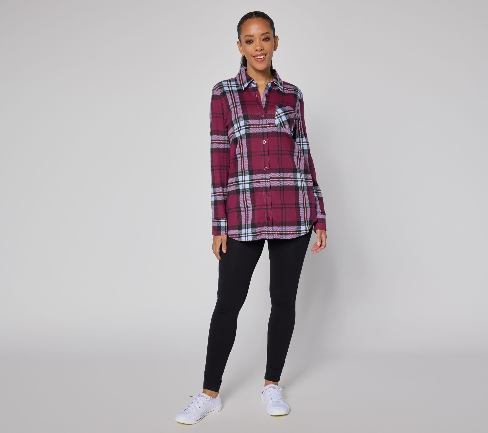 "As Is" Carole Hochman 2 Pc Button Front Tunic with Legging