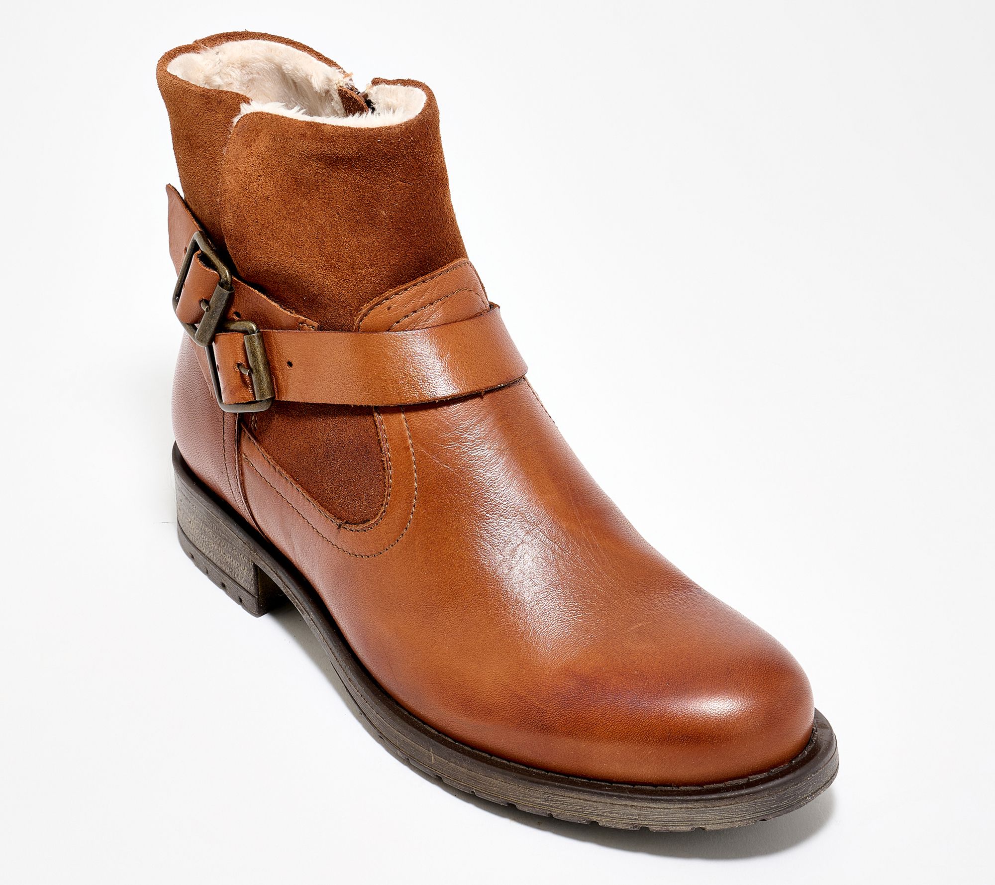 "As Is" Miz Mooz Leather Cozy Lined Ankle Boots - Portage