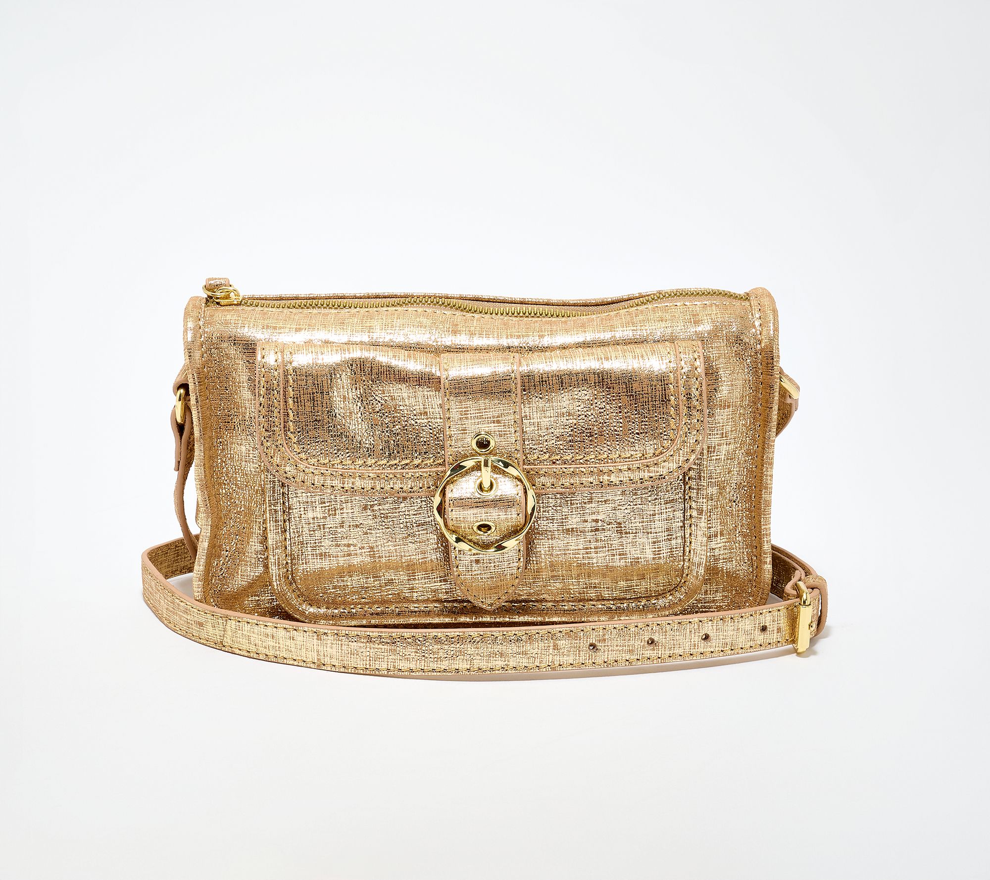 "As Is" Kim Gravel Blessed & Busy Leather East/West Crossbody