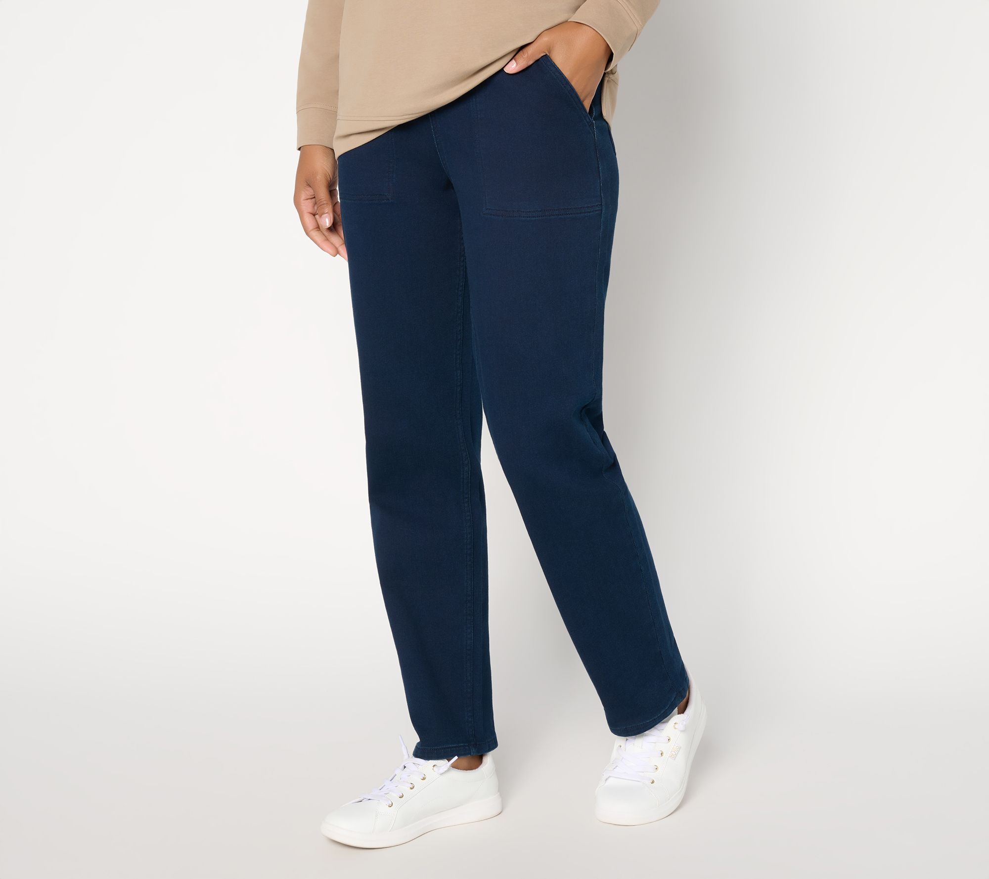 Denim & Co. Petite Heavenly Denim Rollable Indigo Jeans