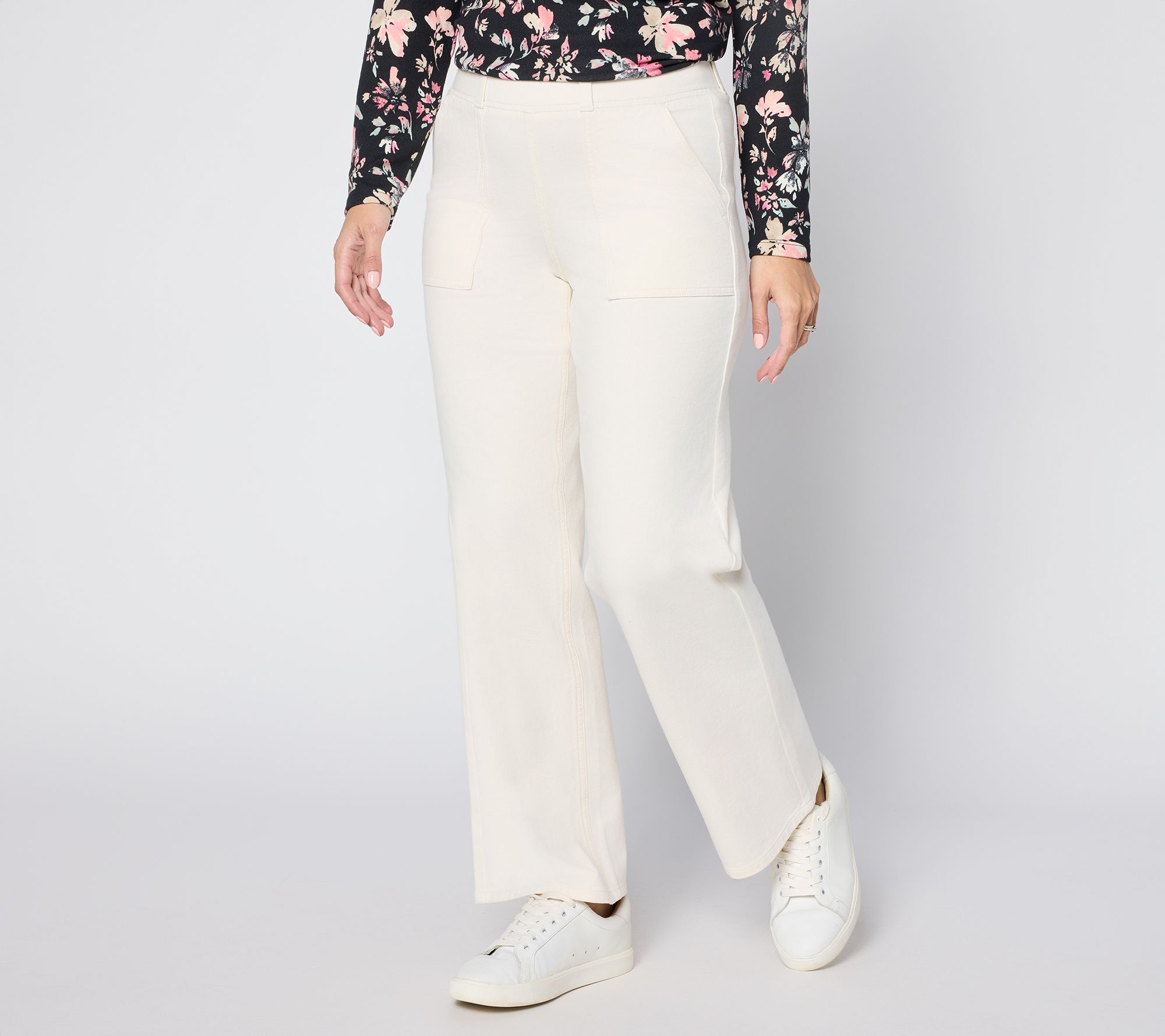 "As Is" Denim & Co. Petite Color "How Smooth" Knit Denim Jeans