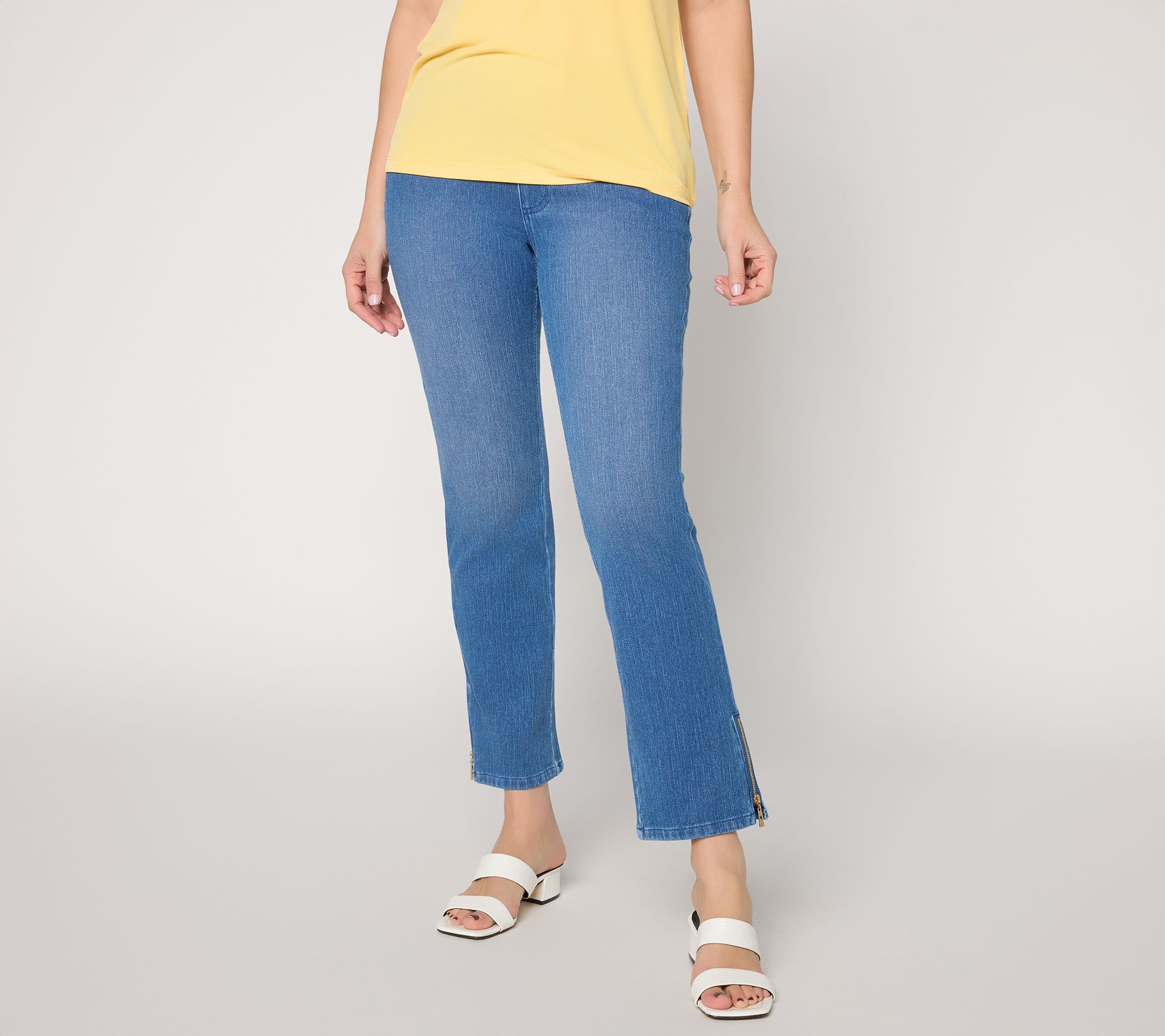 "As Is" Belle by Kim Gravel Pet Flexibelle Good as Gold Zip Ankle Jean