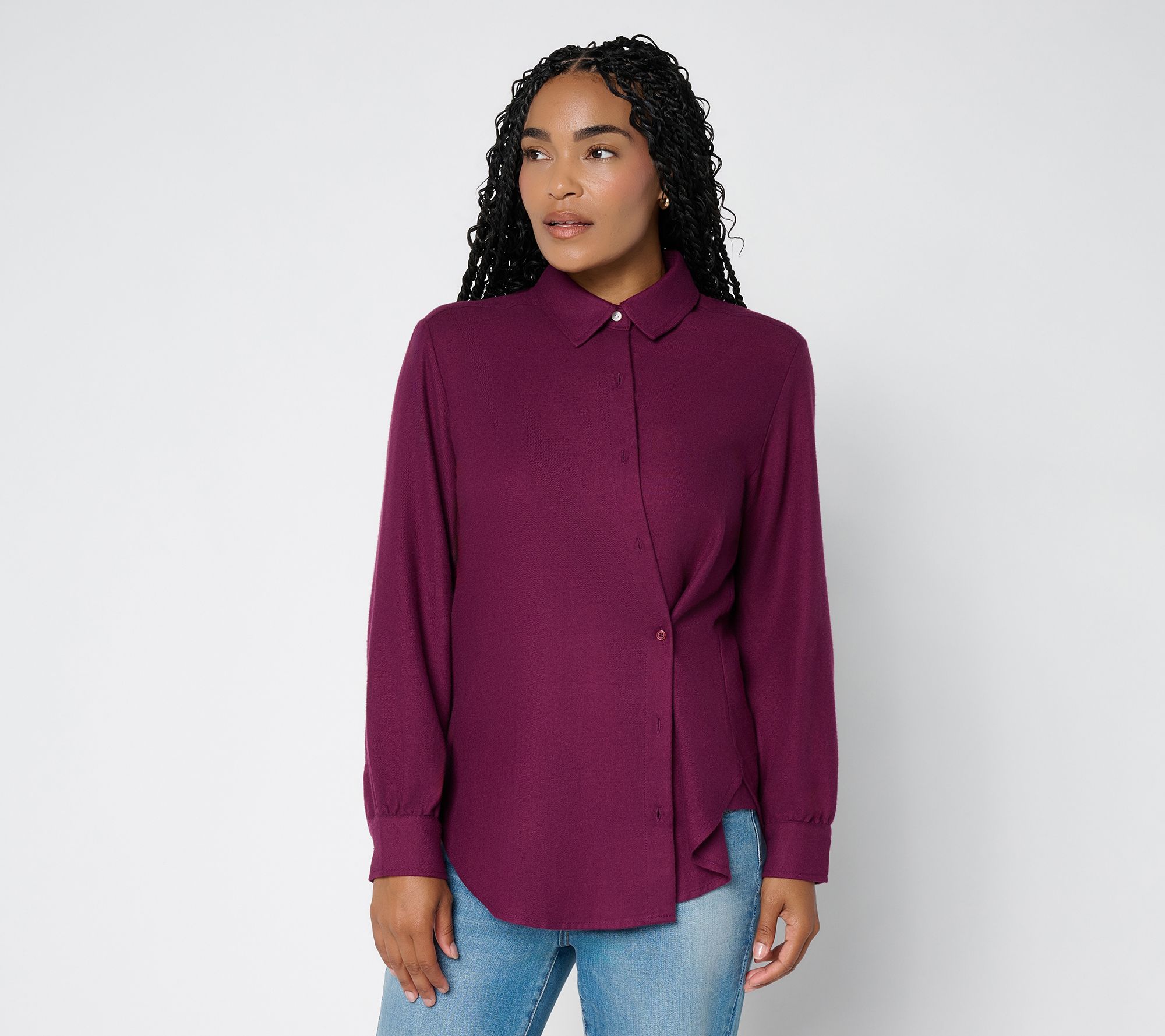 Studio Park x Amy Stran Convertible Cinch Waist Flannel Shirt