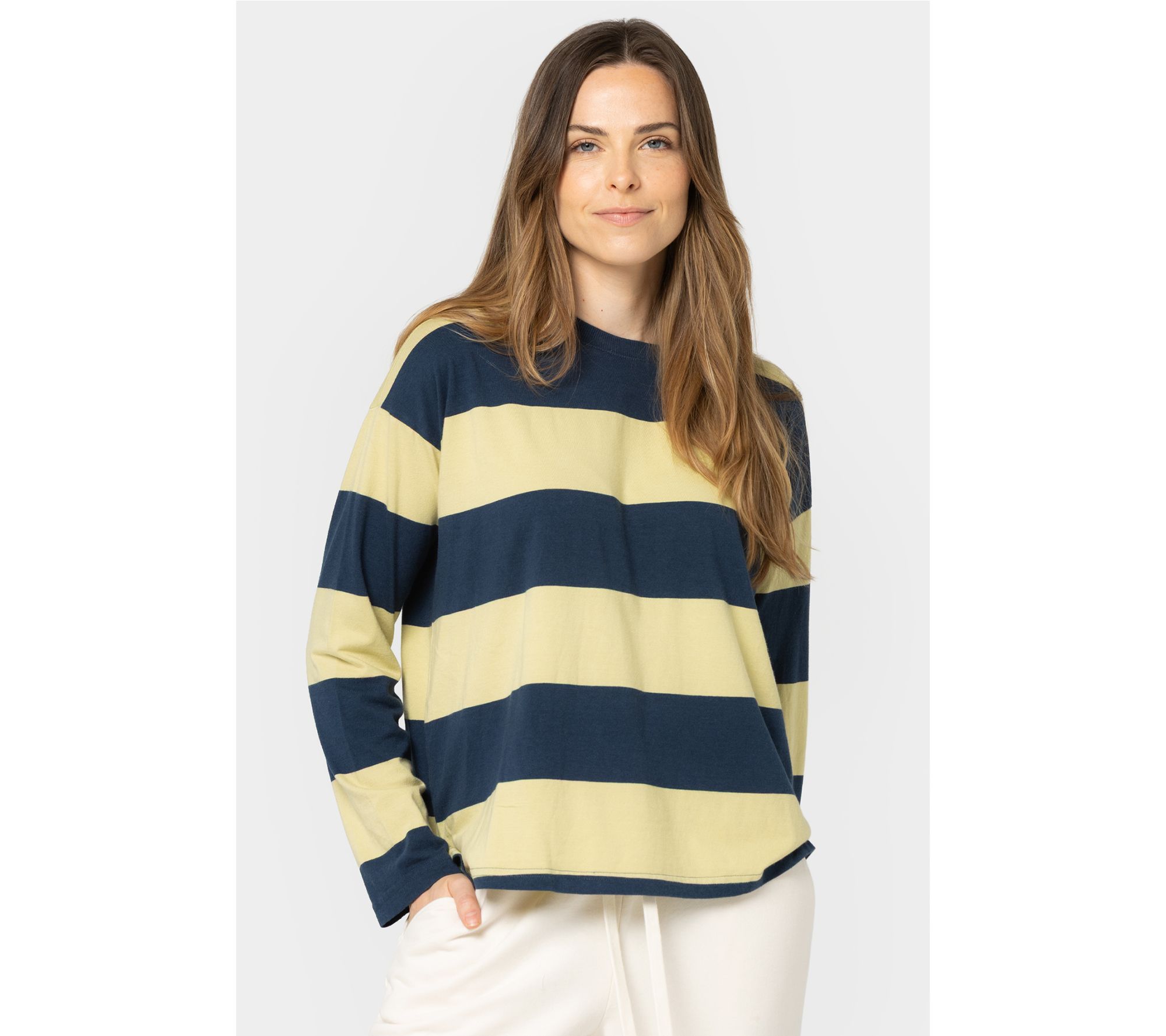 "As Is" Peace Love World Long Sleeve Crew Neck Top