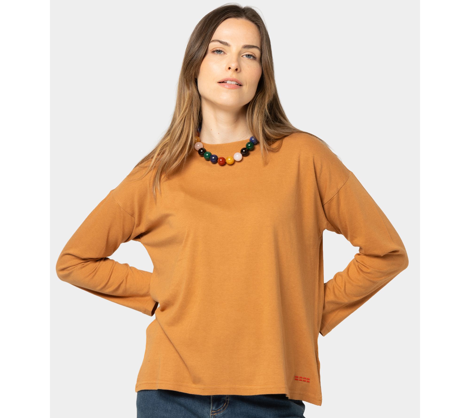 "As Is" Peace Love World Long Sleeve Crew Neck Top