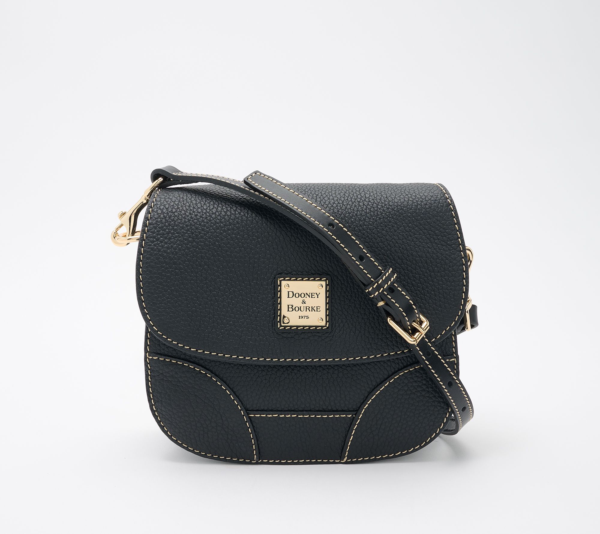 Dooney & Bourke Pebble Leather Saddle Bag Crossbody | QVC