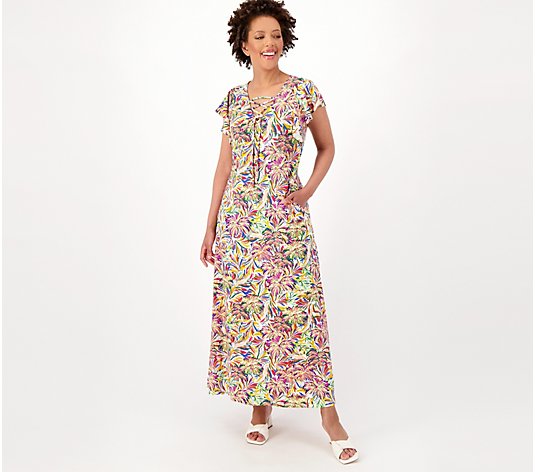 Attitudes by Renee Como Jersey Lace Front Maxi Dress