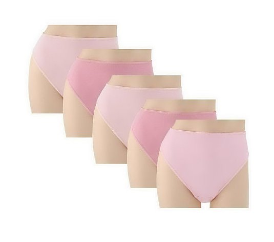 Barely Breezies S/5 Combed Cotton High-Cut Brief Panties with UltimAir 