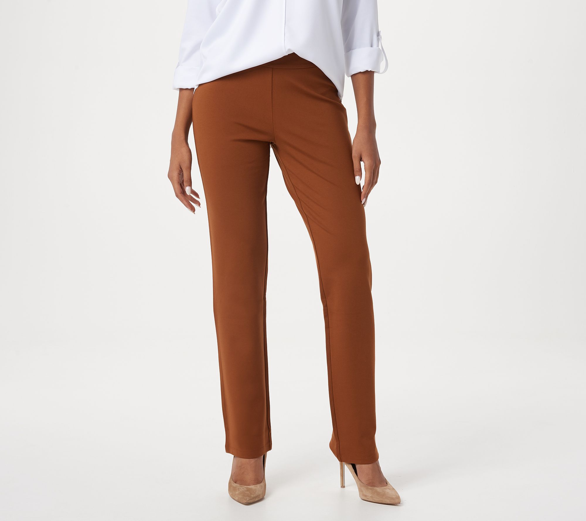 Linea by Louis Dell'Olio Regular Pull-On Super Ponte Knit Pants - QVC.com