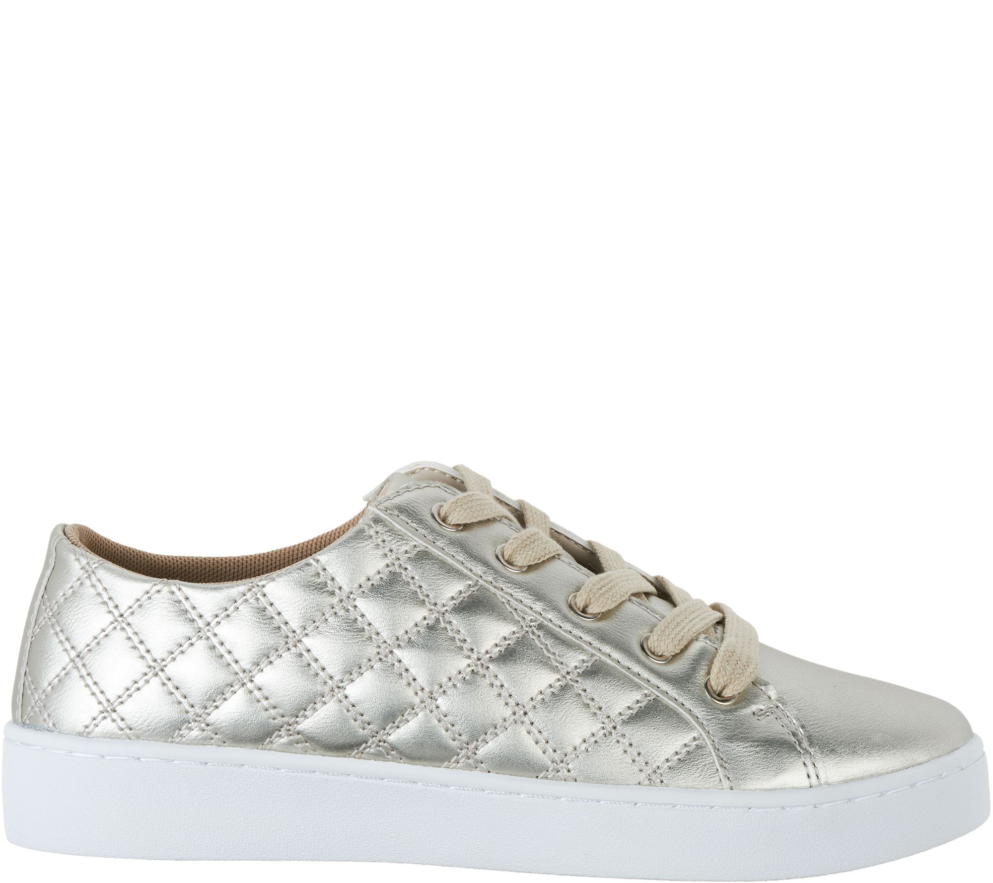 Isaac Mizrahi Live! SOHO Metallic Quilted Lace-Up Sneakers - QVC.com