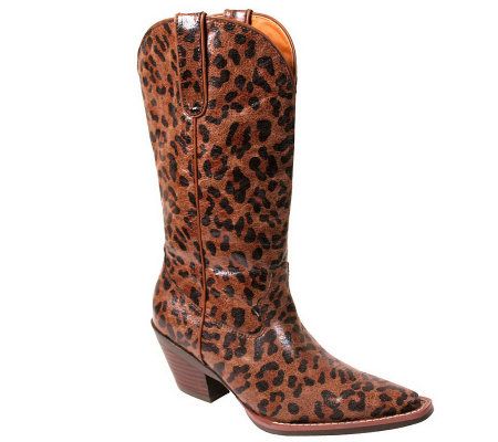 Nomad Leopard Print Cowboy Boots - Sunline - Page 1 — QVC.com