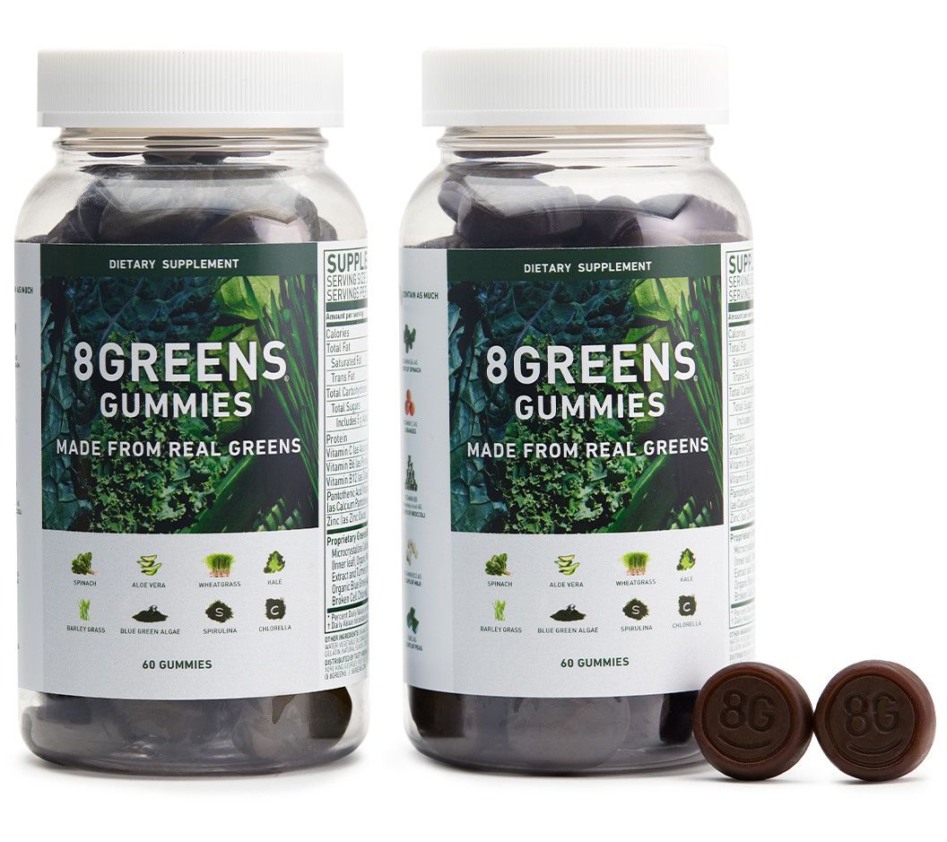 8Greens Gummies Made From Real Greens 60-Day Supply & 2 Lollipops