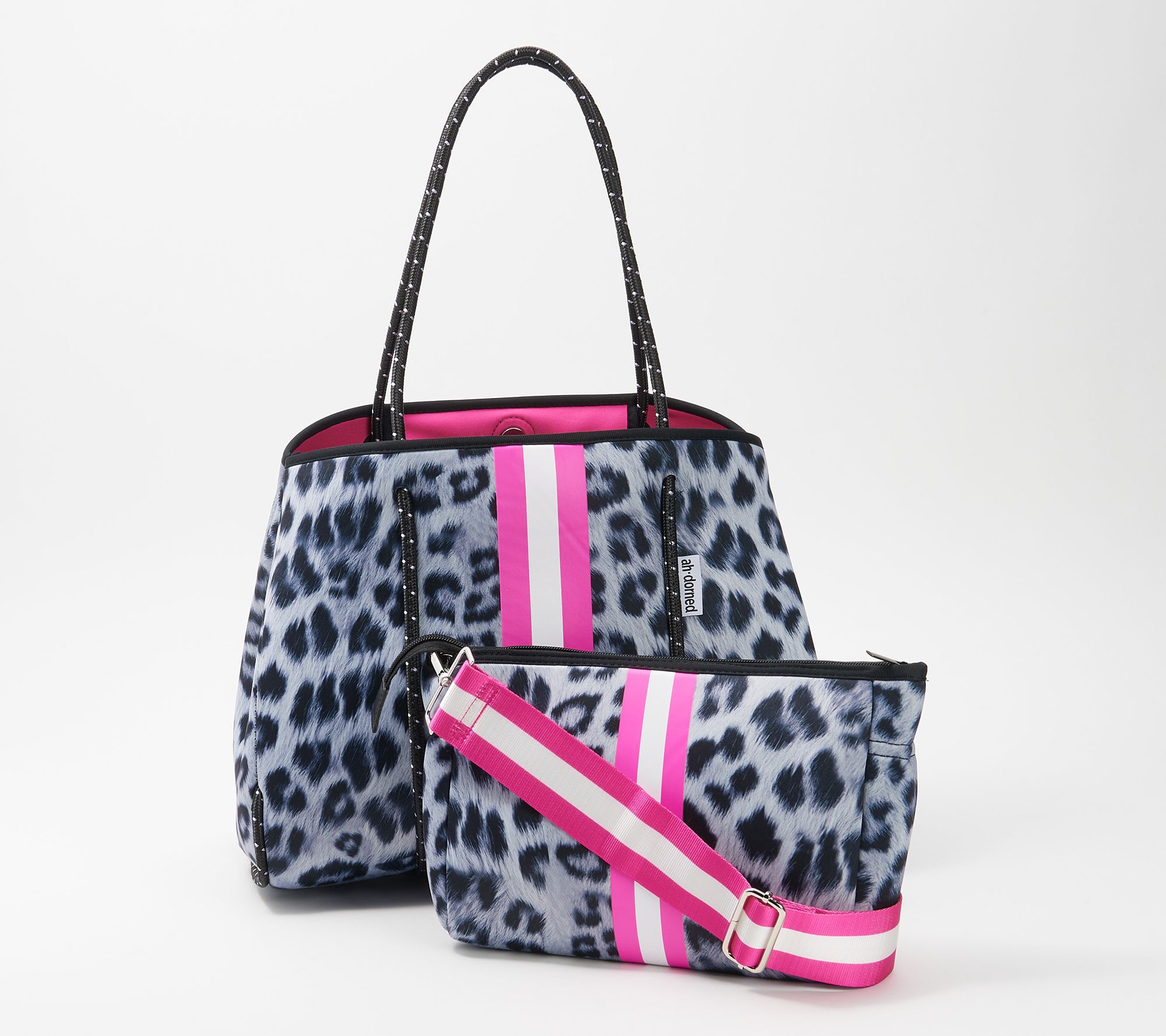 "As Is" AHDORNED Neoprene Tote w/ Removable Pouch and Strap