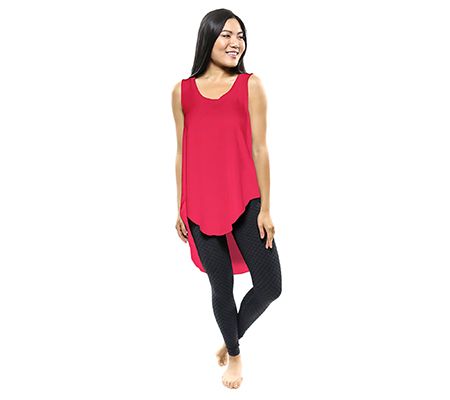 skinnytees Sleeveless Hi-Low Tunic with Back Pleat