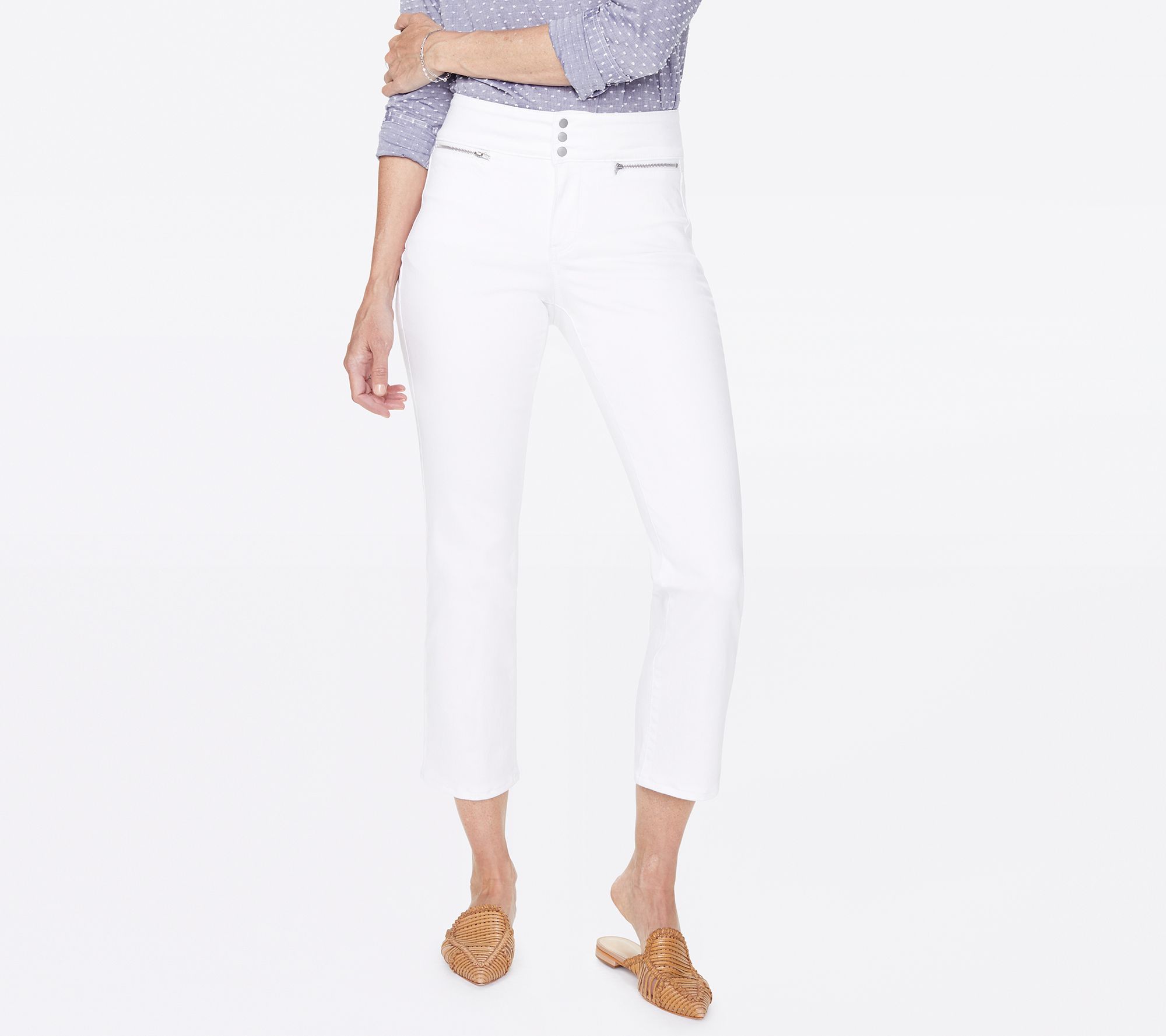 NYDJ Marilyn Ankle Jean with Mock Fly in Colore d Denim