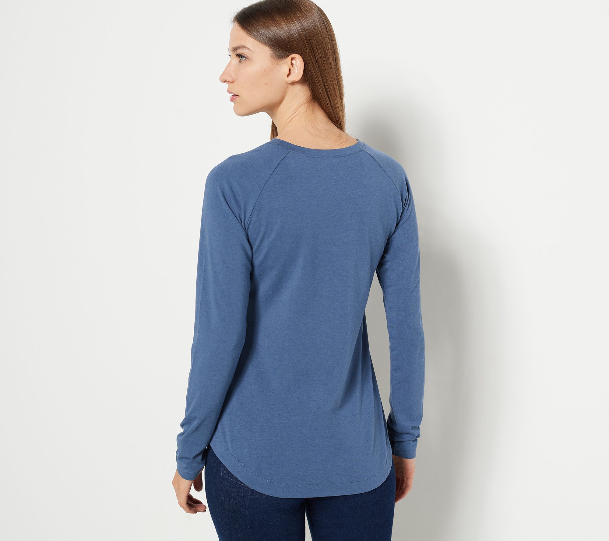 Susan Graver Weekend Essentials Comfy Cotton Raglan Top - QVC.com