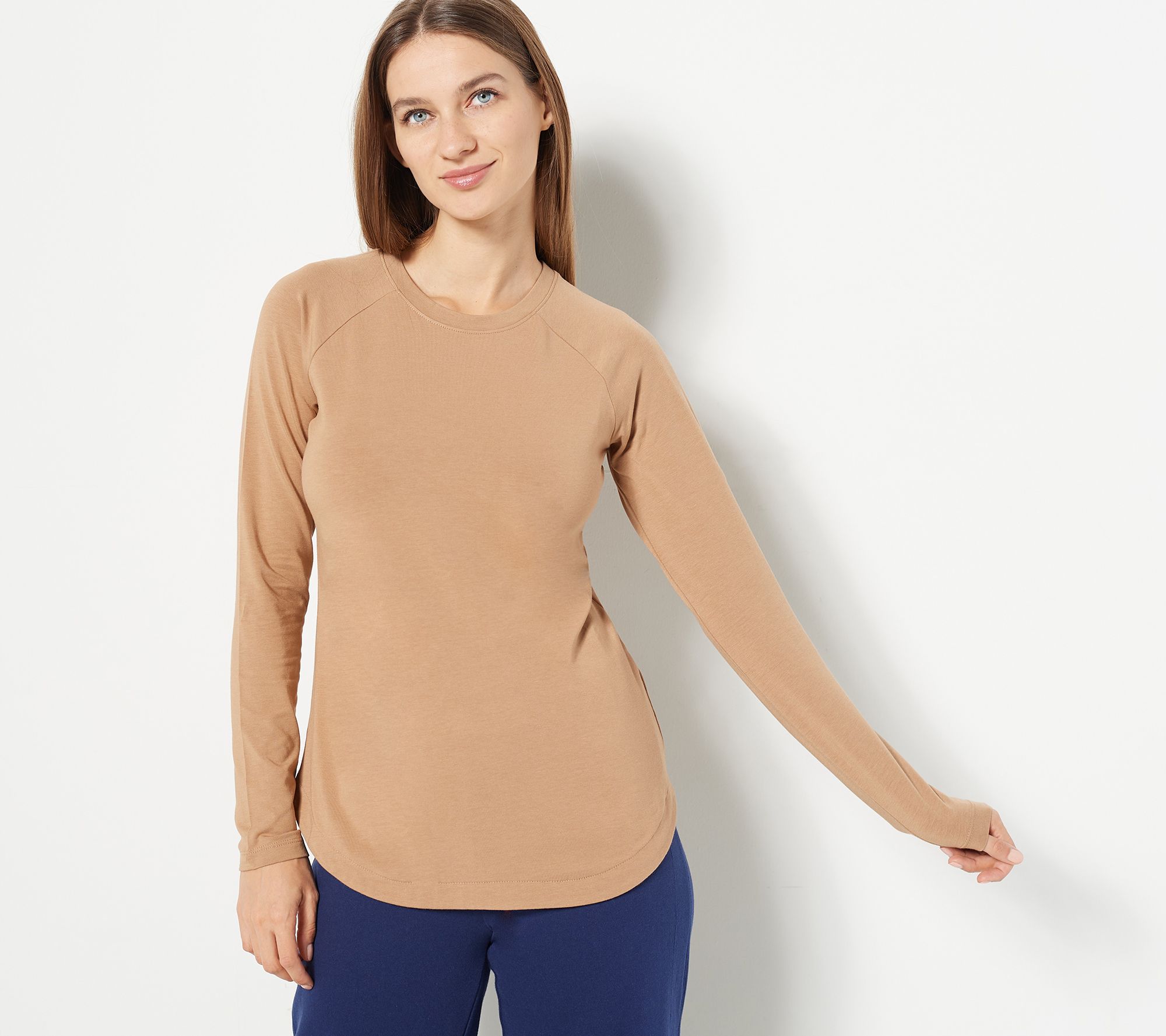 Susan Graver Weekend Essentials Comfy Cotton Raglan Top