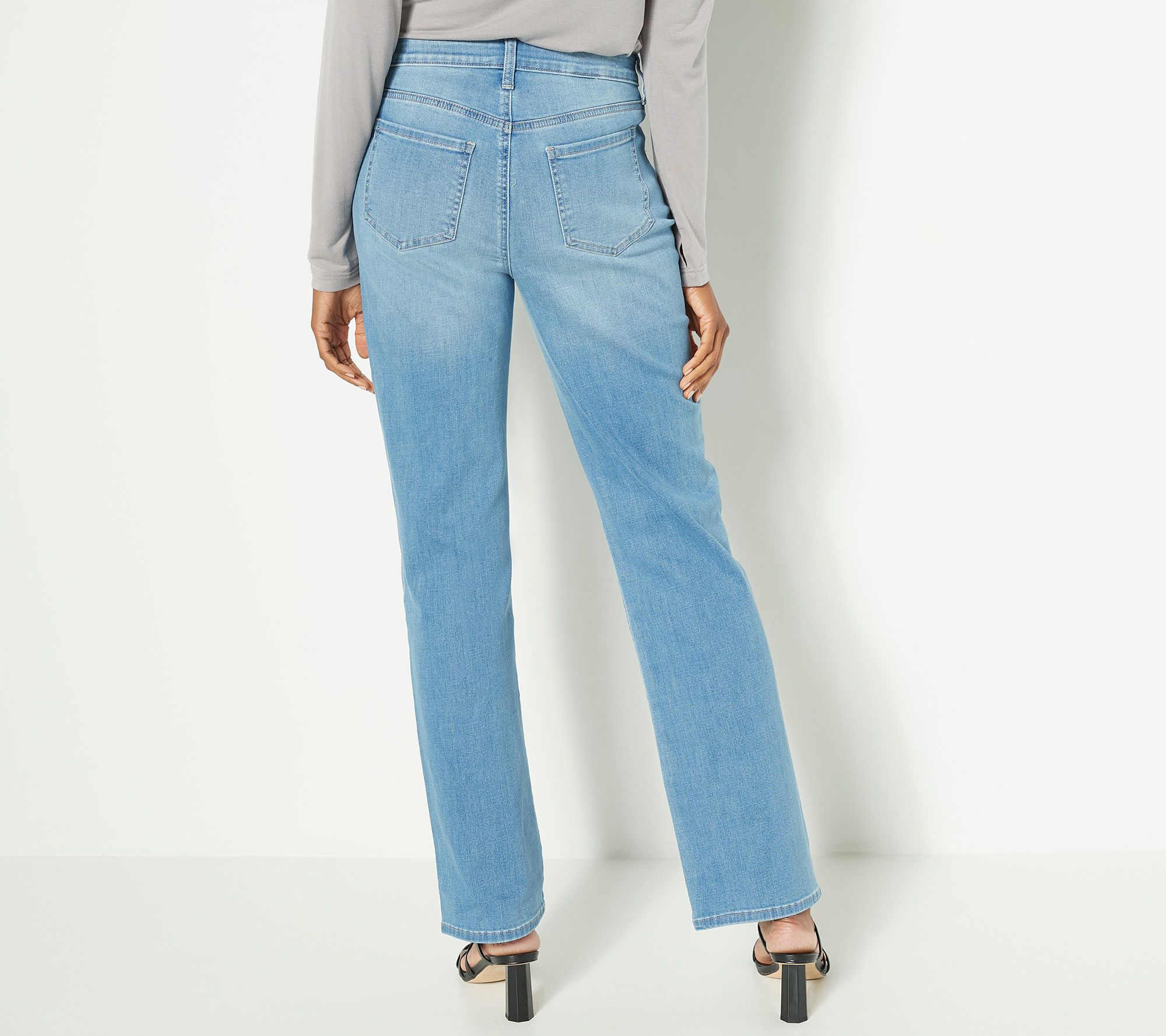 NYDJ Higher Rise Relaxed Straight Jeans- Clean Brookes - QVC.com