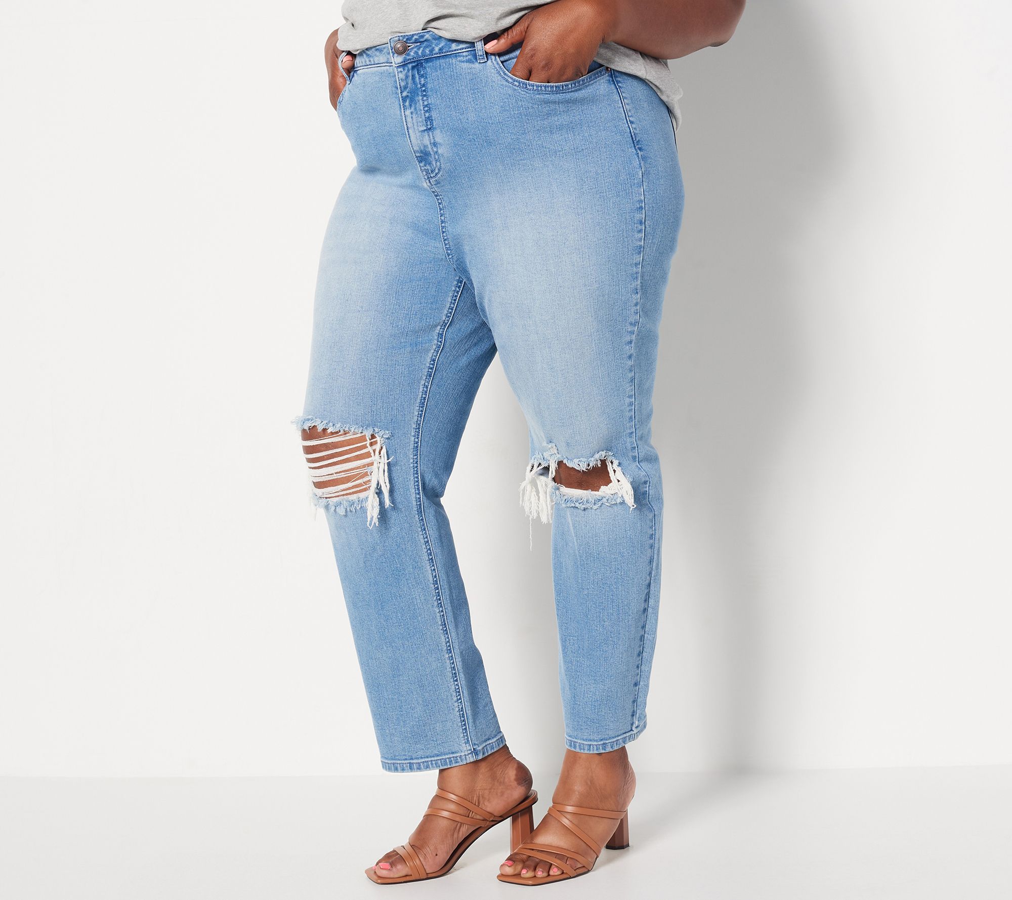 "As Is" Girl with Curves Regular High Waisted Girlfriend Jean
