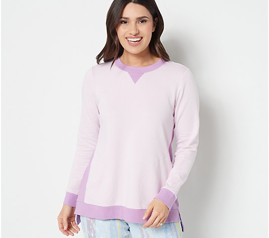 LOGO Lounge by Lori Goldstein French Terry Color Block Top