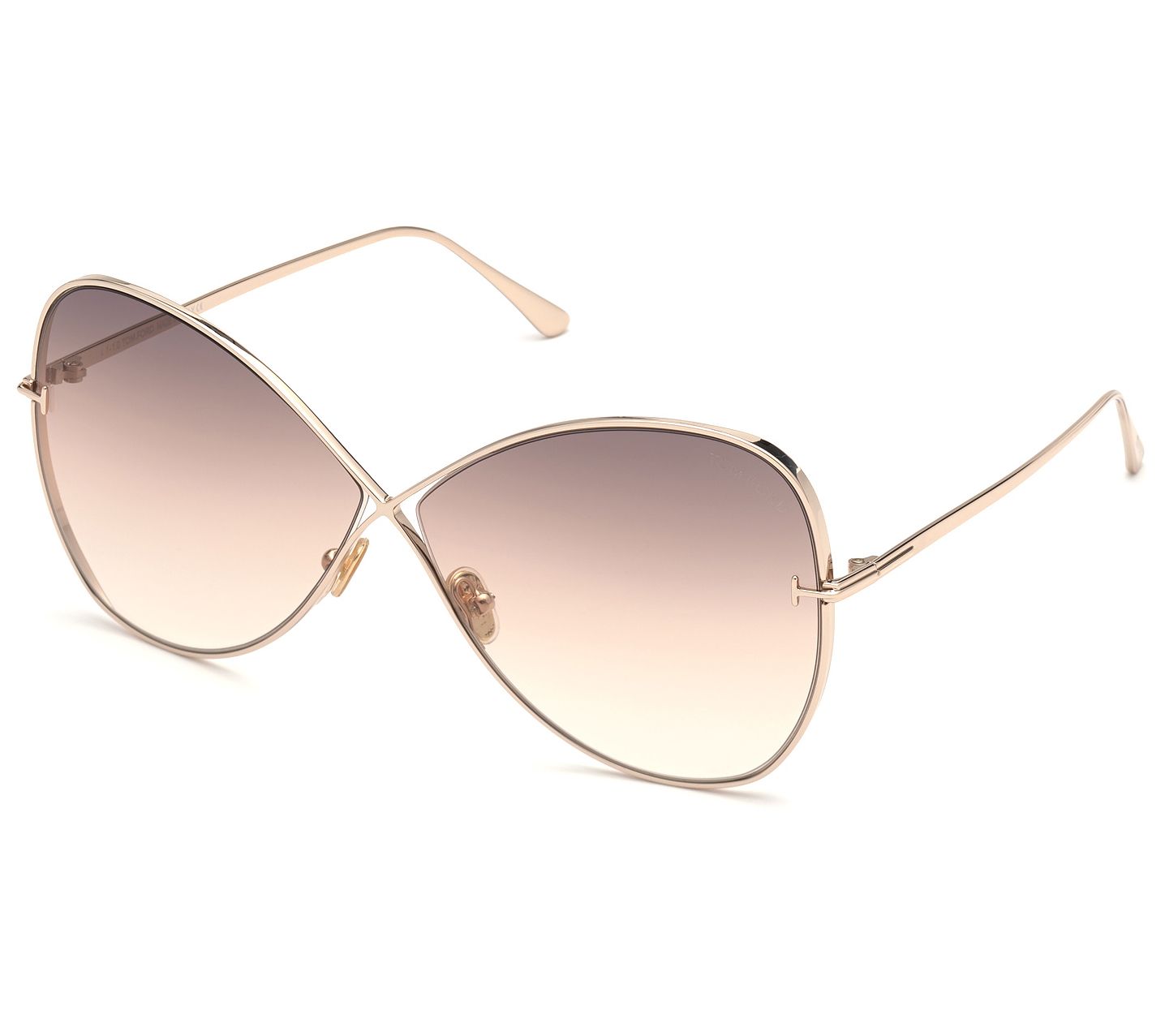 Tom Ford Claudia Shiny Rose Gold/Gradient BrownSunglasses 