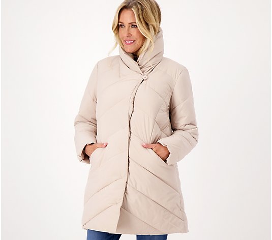 Dennis Basso Water Resistant Relaxed Fit Puffer Coat