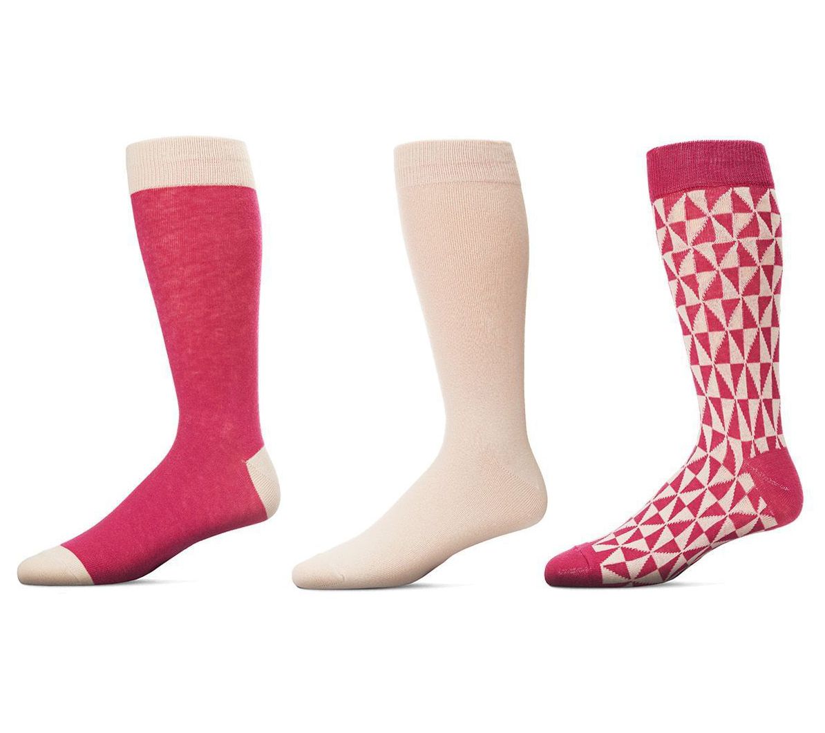 Memoi Men's Kaleidotones 3 Pack Crew Sock