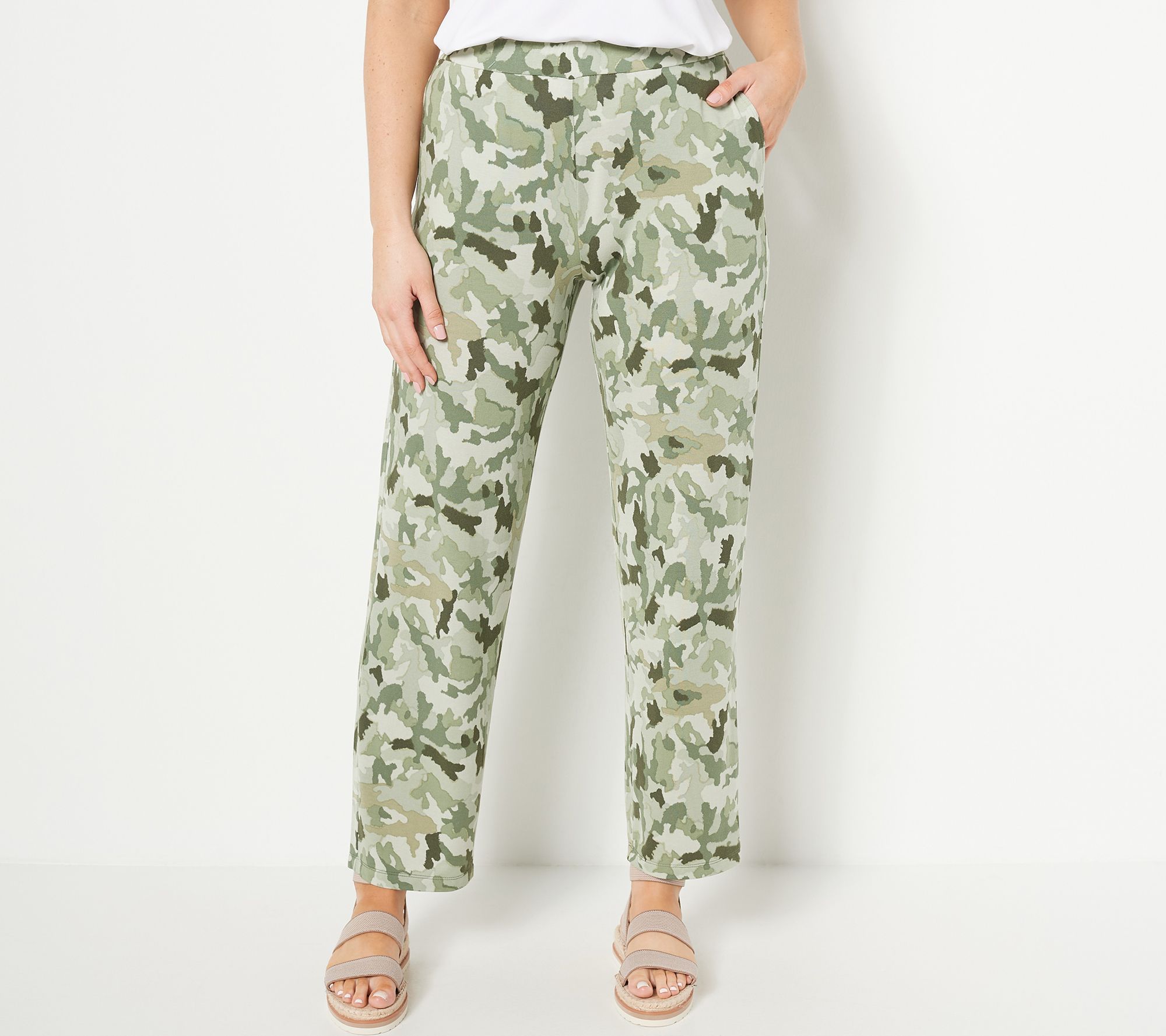 "As Is" Susan Graver Lifestyle Printed Spa Knit Wide Pants