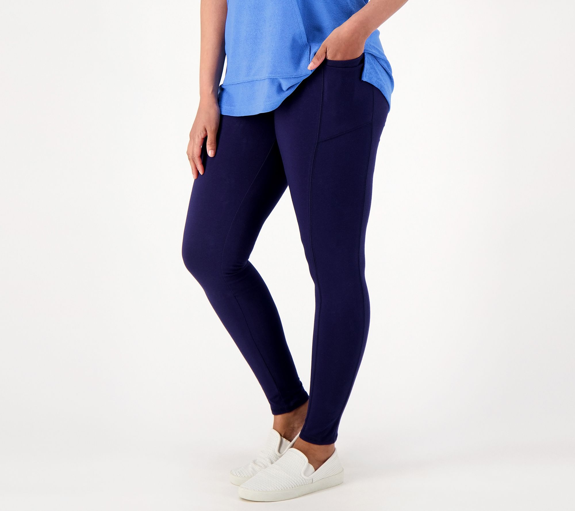 Denim & Co. Active Duo Stretch Leggings with Side Pocket 