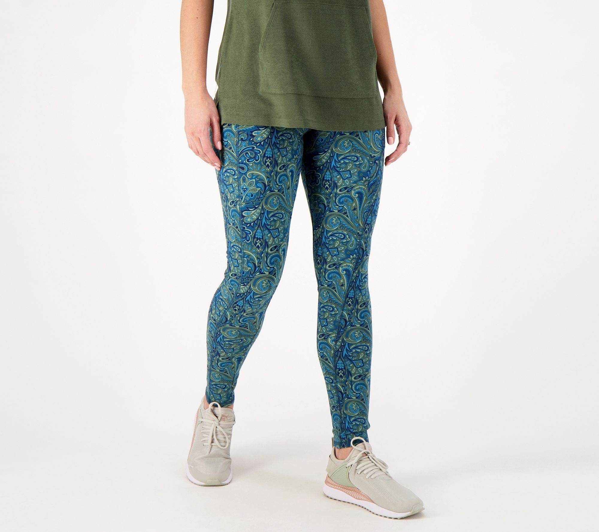 Denim & Co. Active Printed or Solid Duo Stretch Tall Pant w/ Pocket