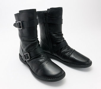 Miz Mooz Leather Buckled Mid Boots - Pasha