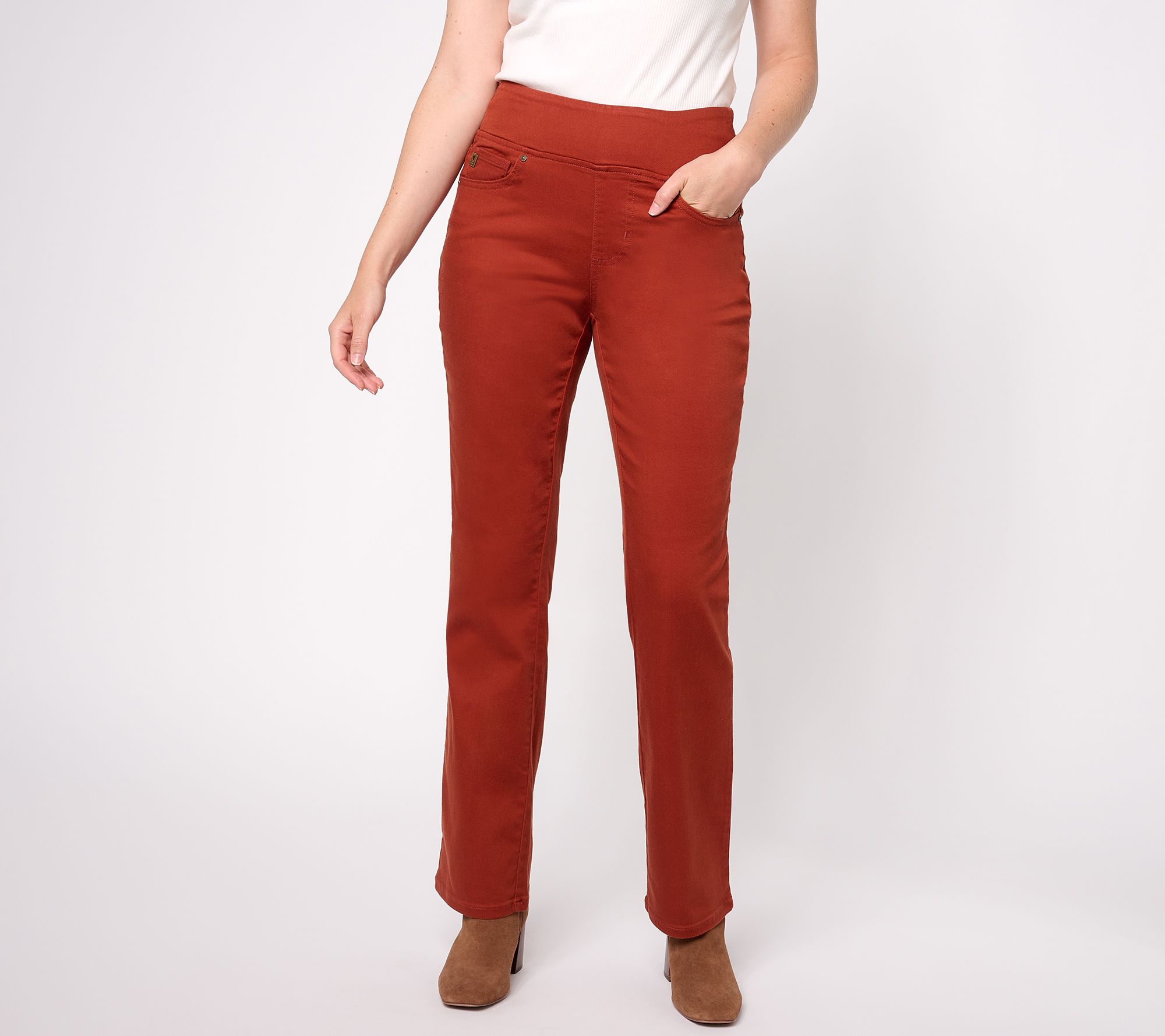 Belle by Kim Gravel Petite TripleLuxe Twill Baby Boot-Cut Jean