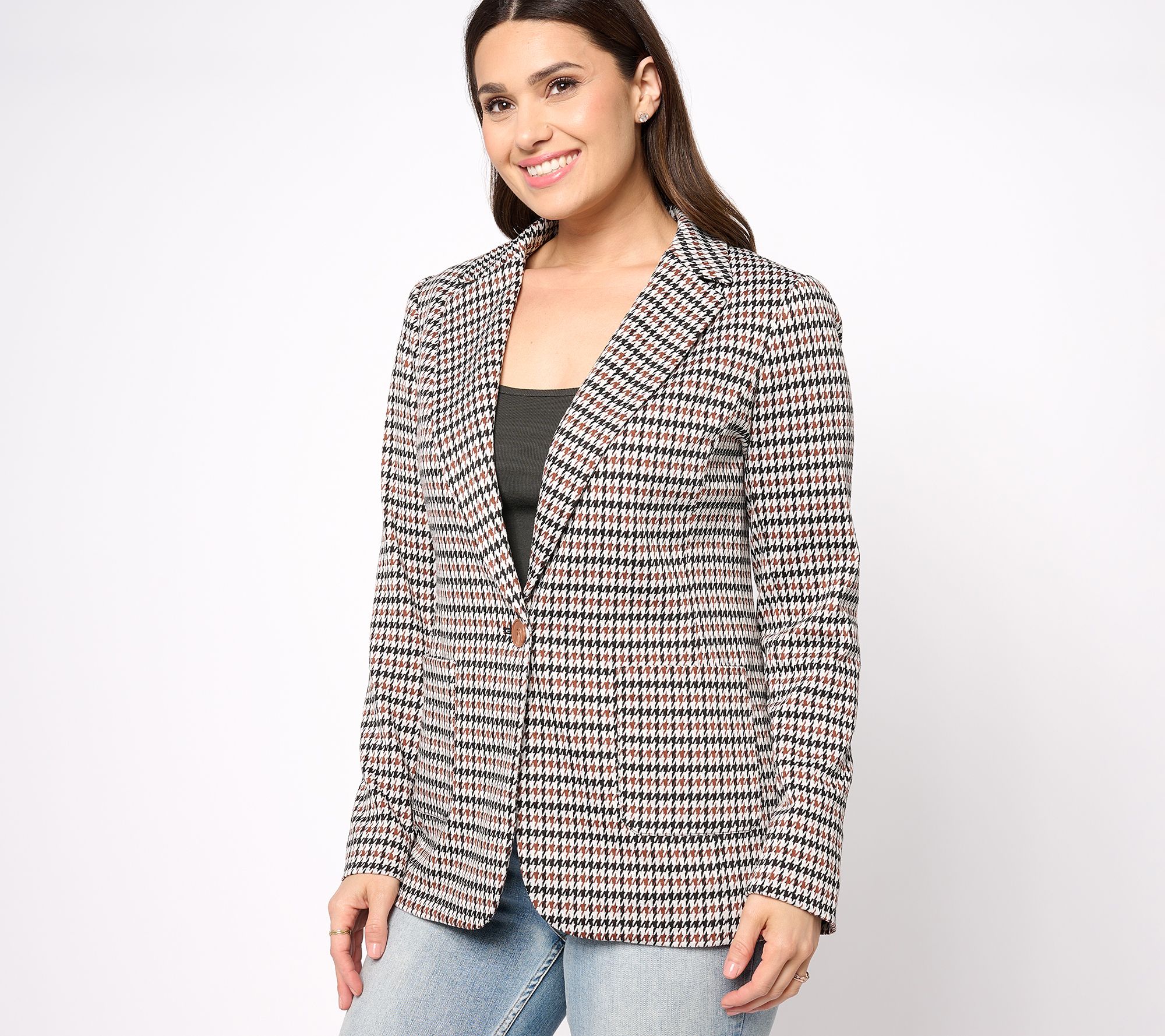 GRAVER Susan Graver Regular Jacquard Knit Blazer - QVC.com