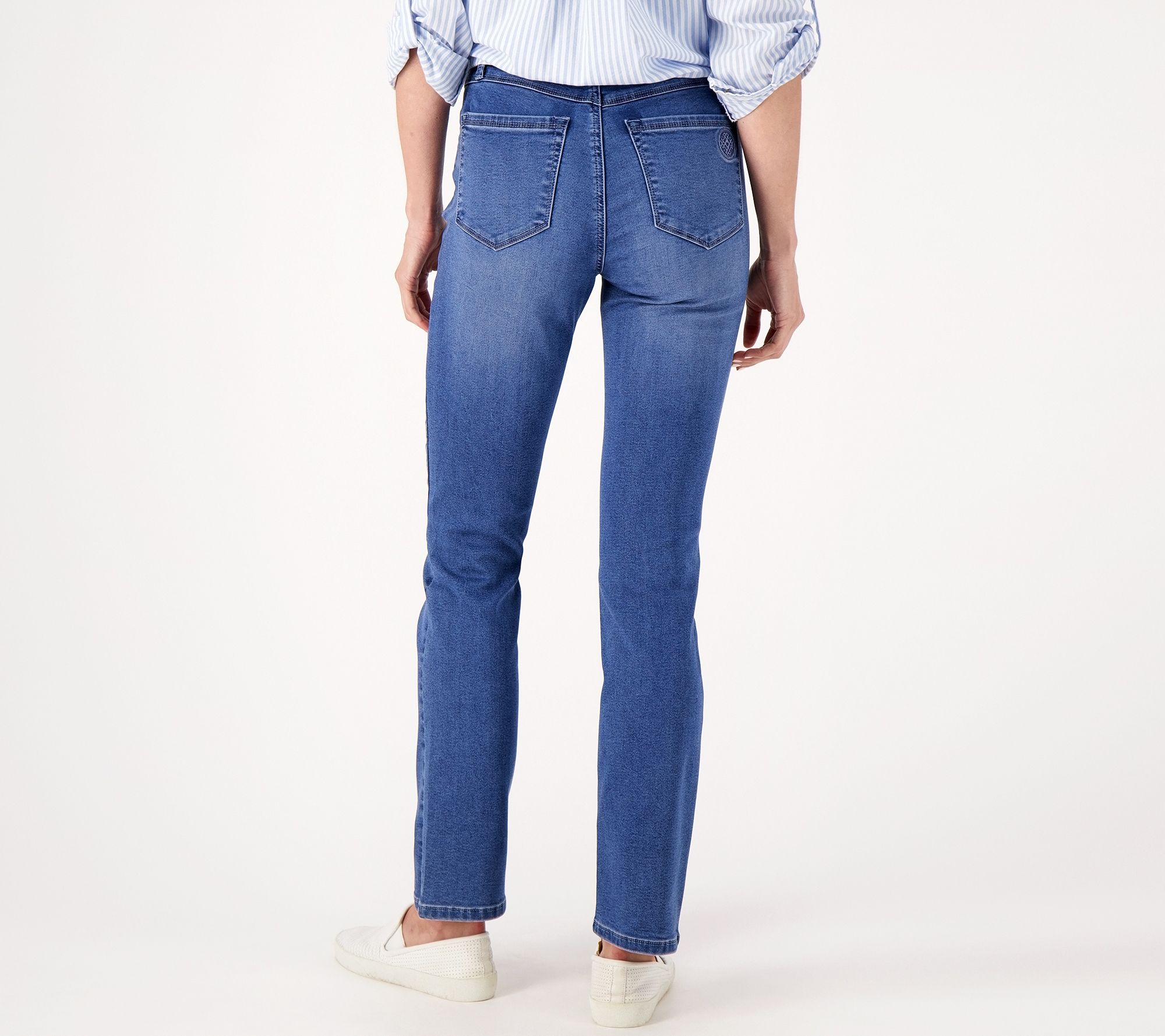 As Is Laurie Felt Tall 5-Pocket Straight Leg Knit Clean Jean