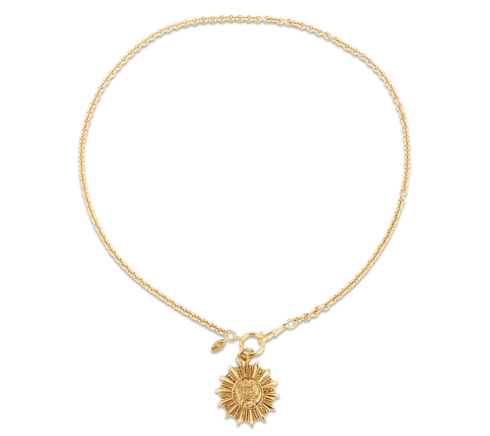 Pre-Owned Chanel Sunburst CC Pendant Gold